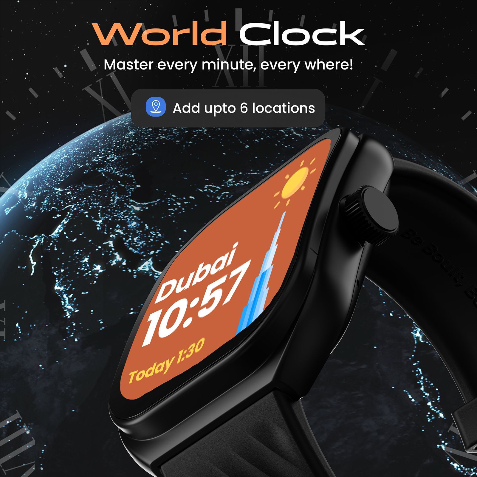 GOBOULT Kliff Smartwatch with Bluetooth Calling (51.05mm HD Display, IP68 Water Resistant, Raven Black Strap)_10