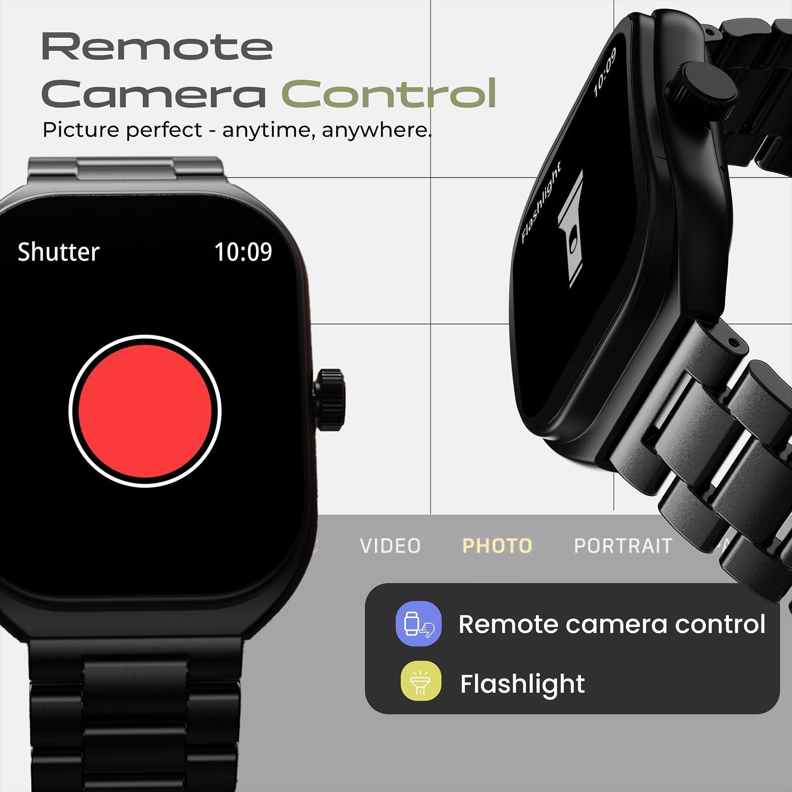 GOBOULT Kliff Bluetooth Calling Android OS Smartwatch (51.05mm HD Display, Drink Water Reminder, Black Metal Strap)_11