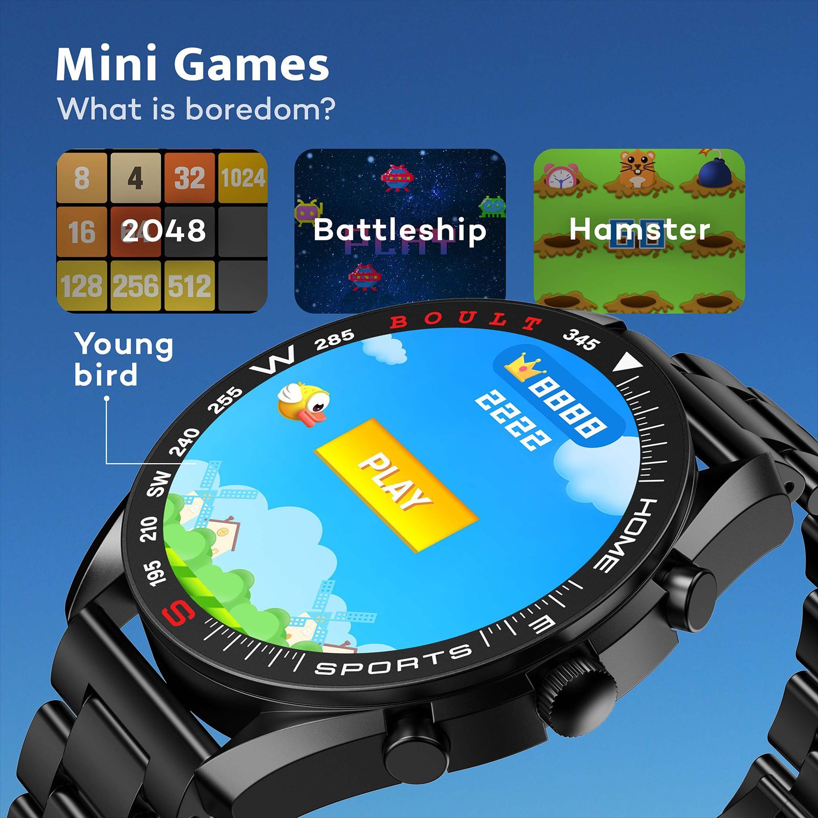 GOBOULT Radian Smartwatch with Bluetooth Calling (35.3mm HD Display, IP67 Water Resistant, Coal Black Strap)_7