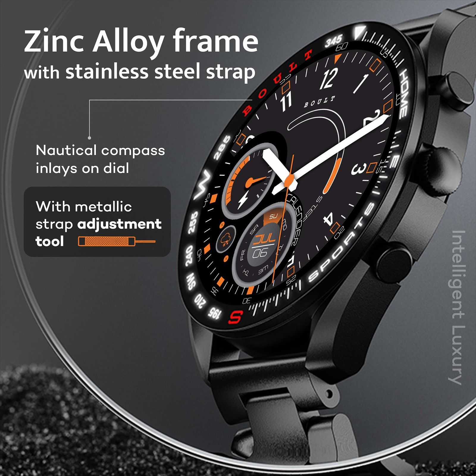 GOBOULT Radian Smartwatch with Bluetooth Calling (35.3mm HD Display, IP67 Water Resistant, Coal Black Strap)_11