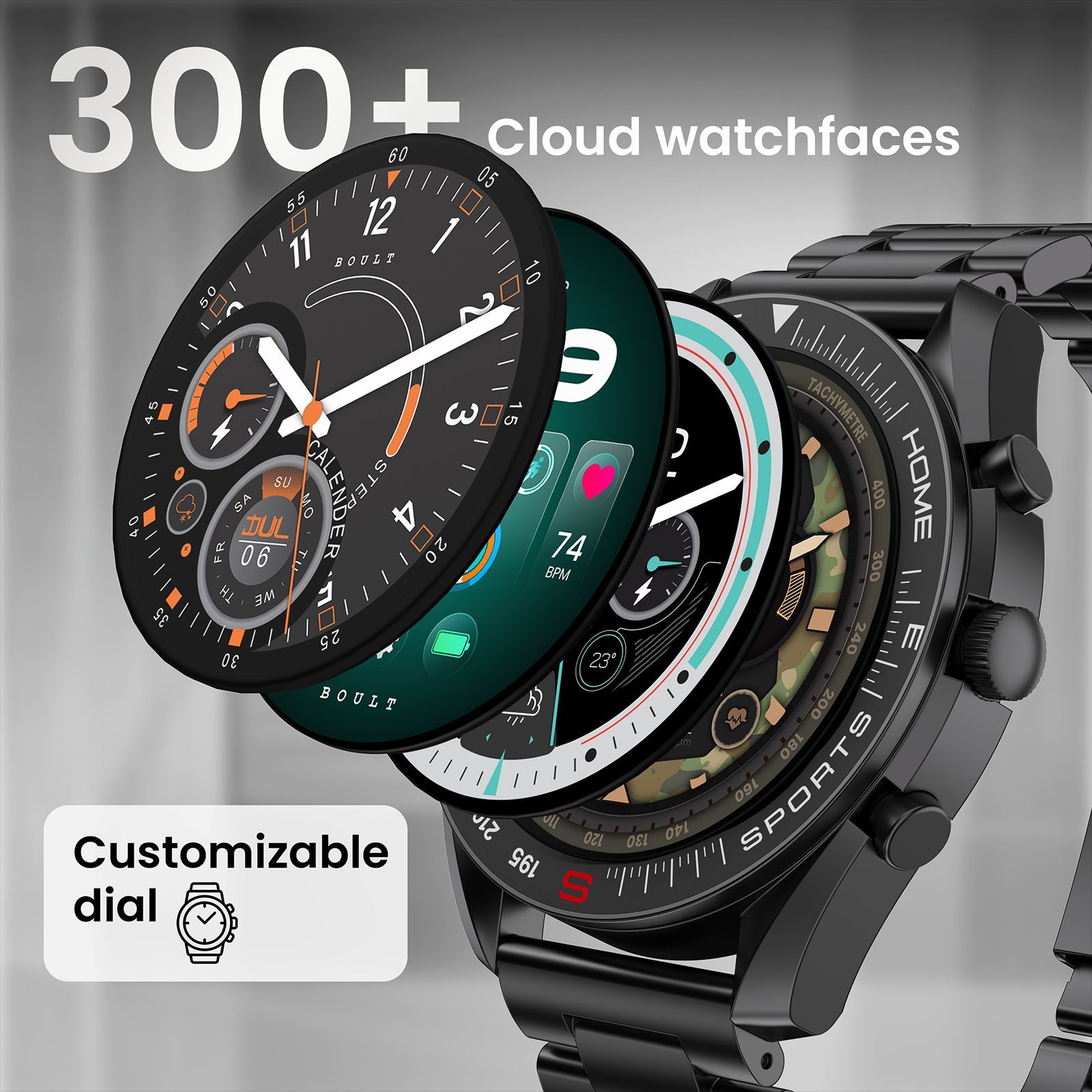 GOBOULT Radian Smartwatch with Bluetooth Calling (35.3mm HD Display, IP67 Water Resistant, Coal Black Strap)_15