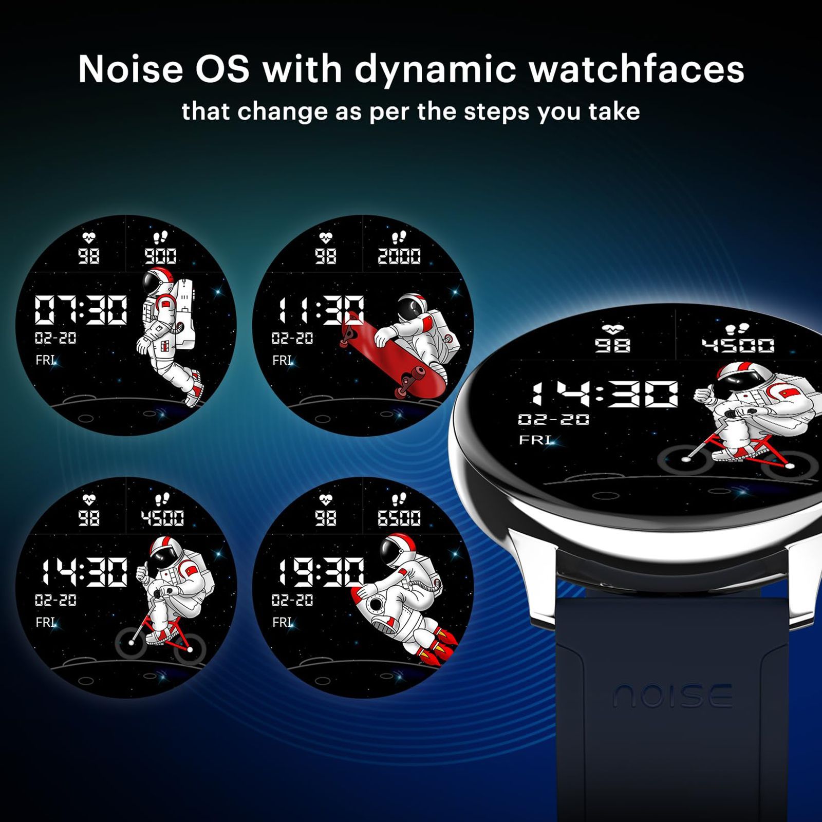 Noise Vortex Plus Smartwatch with Bluetooth Calling (37mm AMOLED Display, IP68 Water Resistant, Space Blue Strap)_6