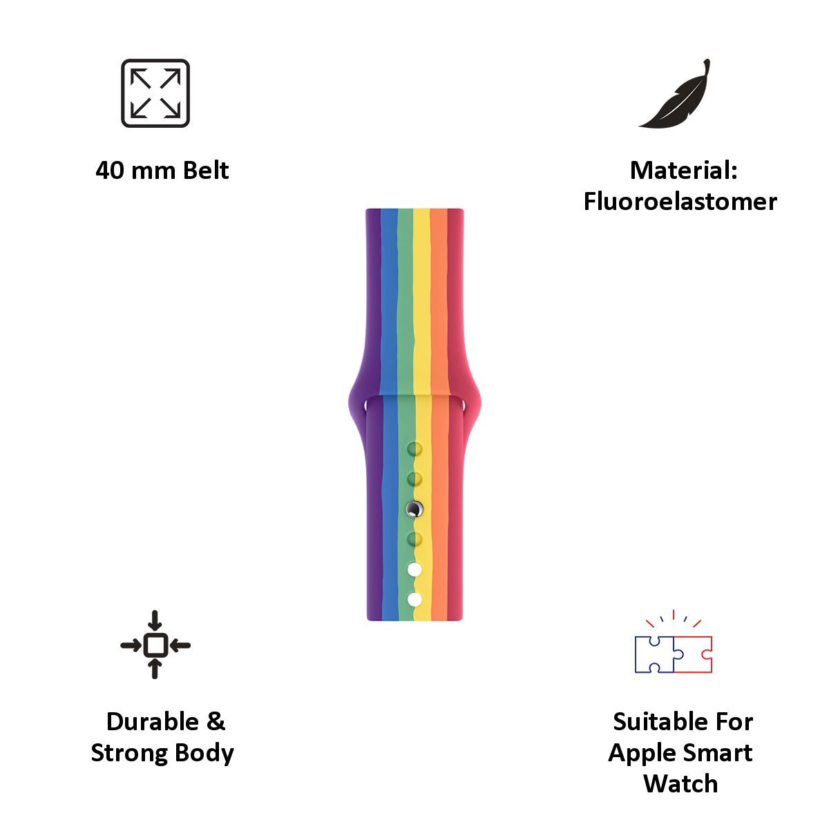 Apple Pride Edition Fluoroelastomer Strap for Apple iWatch (38mm / 40mm) (Pride) Apple Pride Edition Fluoroelastomer Strap for Apple iWatch (38mm / 40mm) (Pride)_5