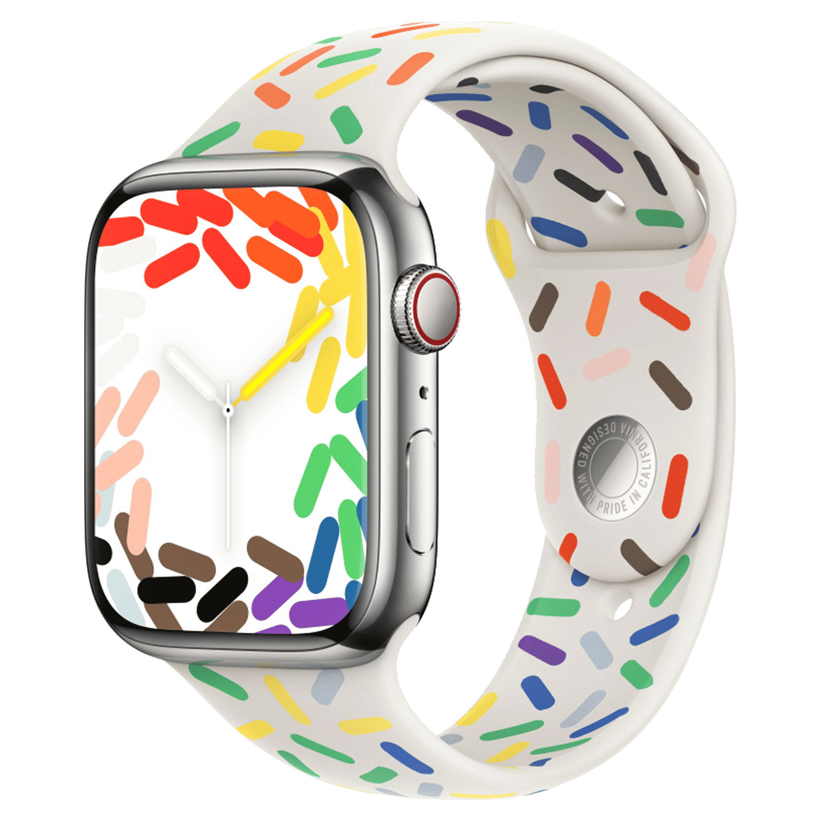 Apple Pride Edition Fluoroelastomer Sport Band for Apple iWatch (45mm) (Durable and Strong, Multi Color)_2