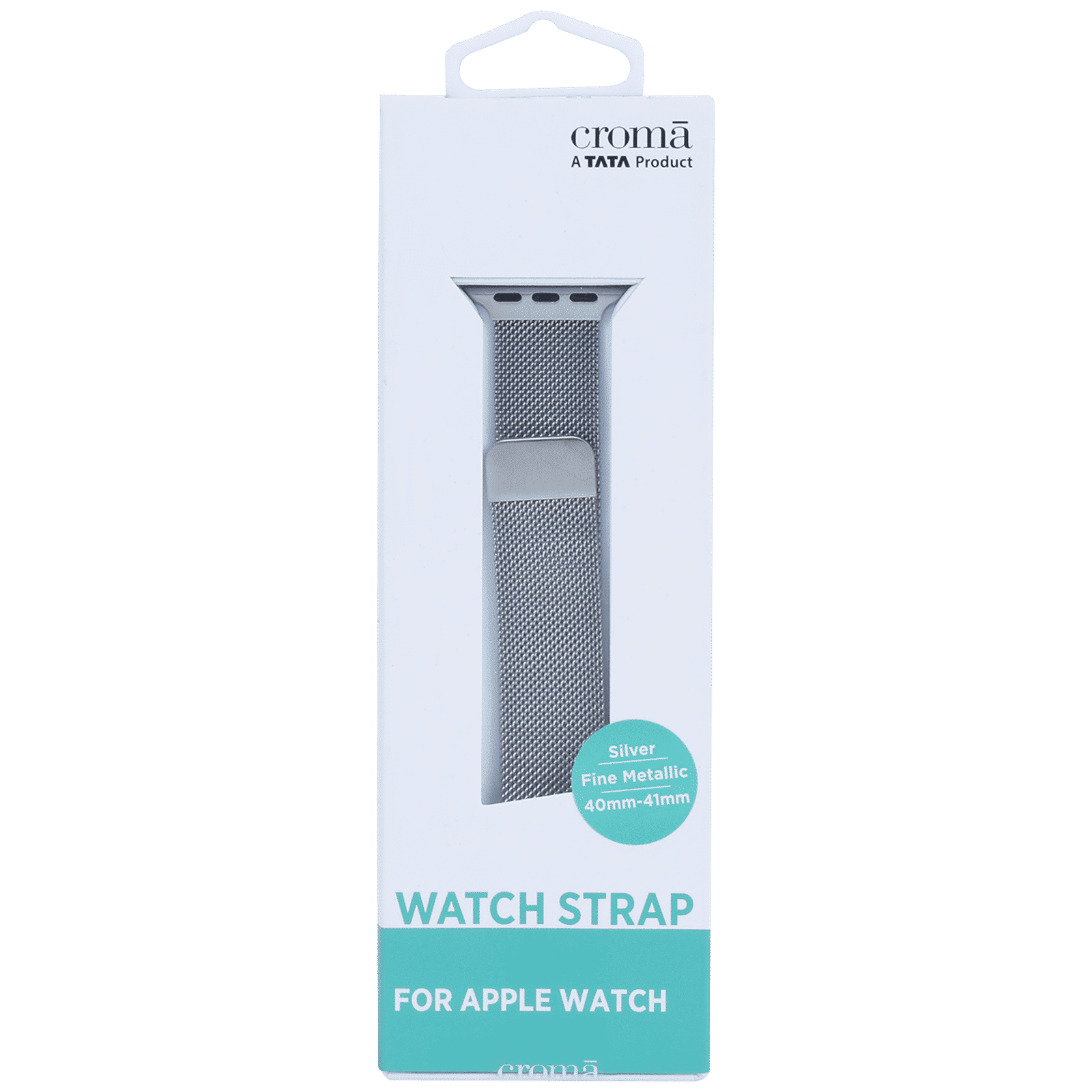 Croma Fine Metallic Strap for Apple iWatch (38mm / 40mm / 41mm) (Apple Compatible, Grey)_3