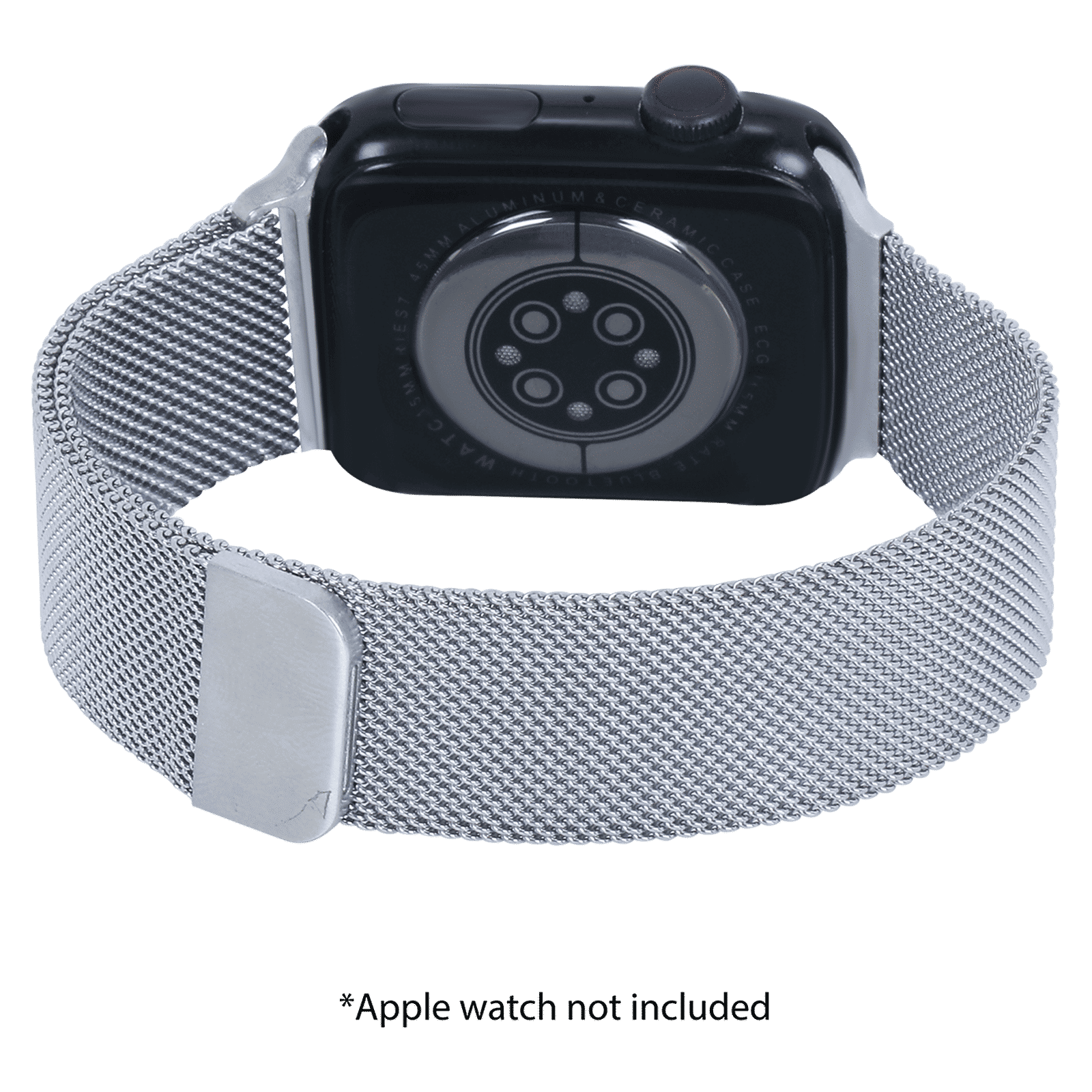 Croma Fine Metallic Strap for Apple iWatch (42mm / 44mm / 45mm) (Apple Compatible, Silver)_3