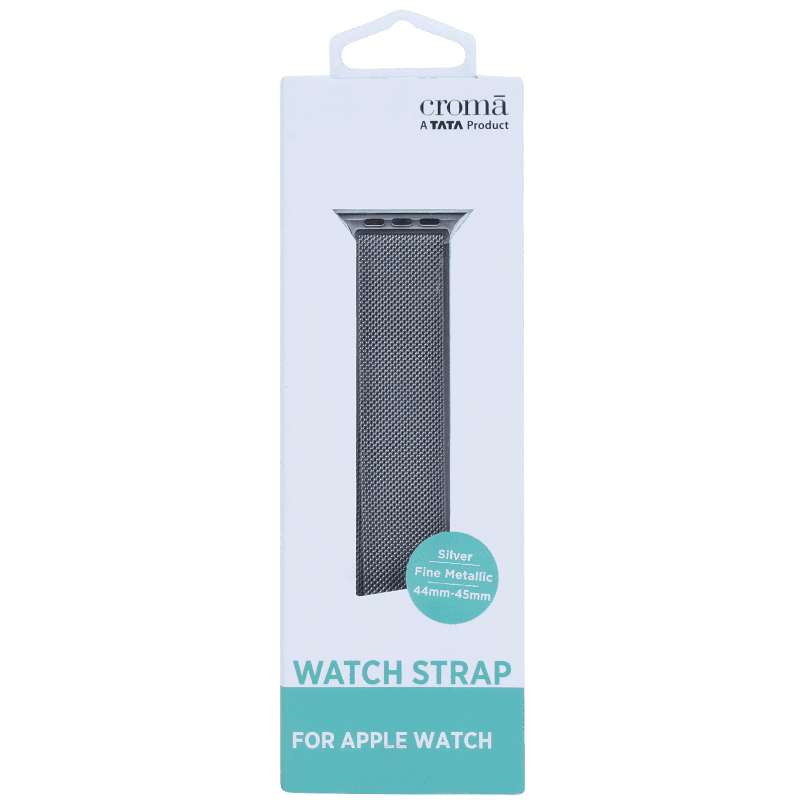 Croma Fine Metallic Strap for Apple iWatch (42mm / 44mm / 45mm) (Apple Compatible, Silver)_5