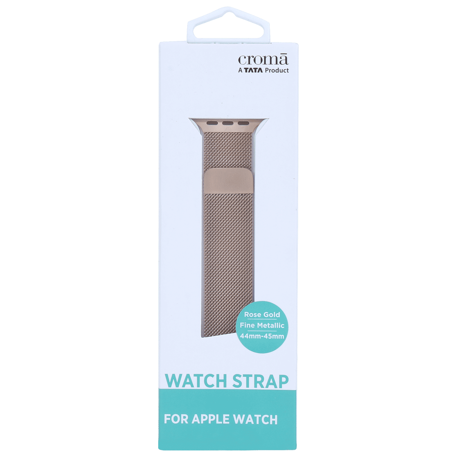 Croma Fine Metallic Strap for Apple iWatch (42mm / 44mm / 45mm) (Apple Compatible, Golden)_5