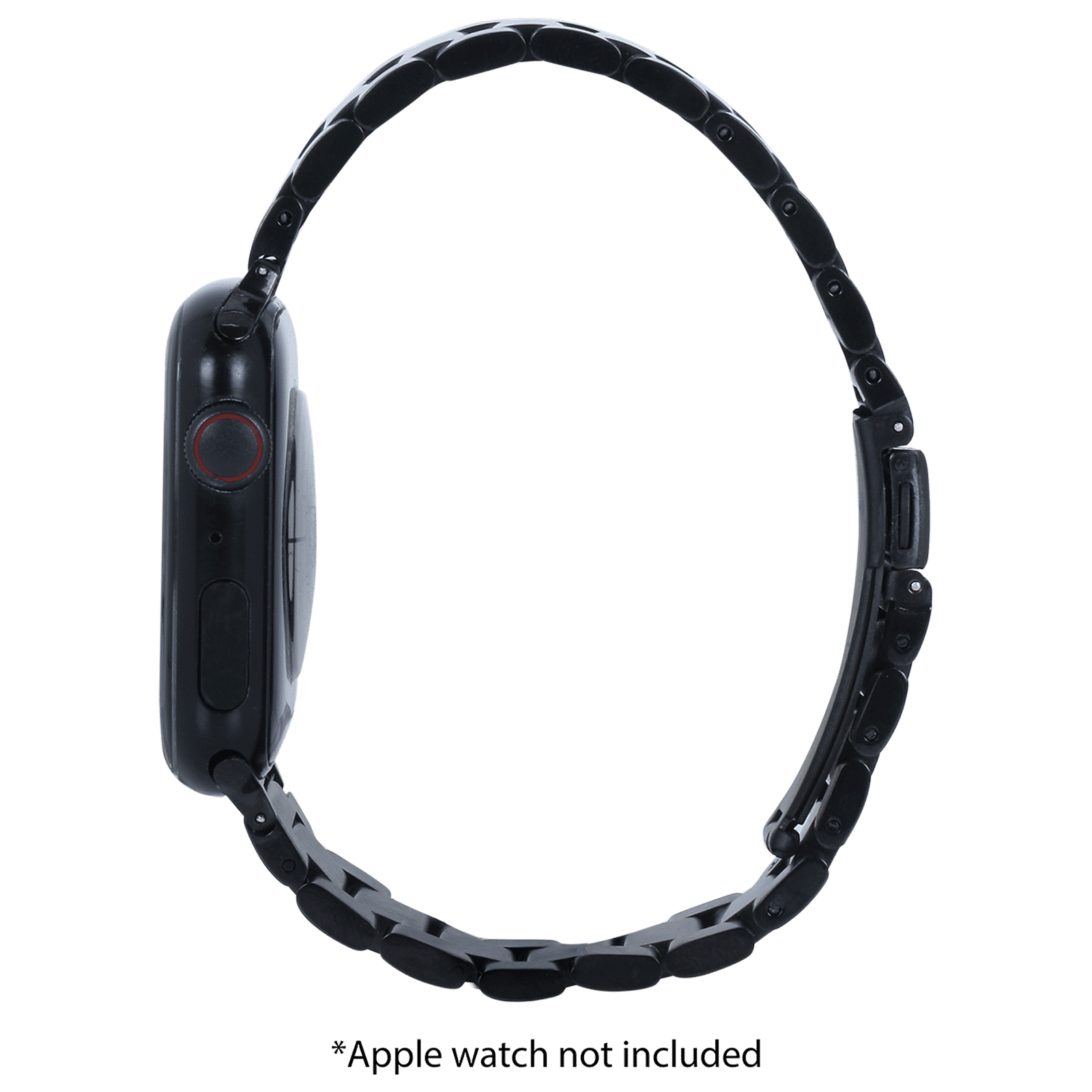 Croma Broad Metallic Strap for Apple iWatch (38mm / 40mm / 41mm) (Apple Compatible, Black)_4