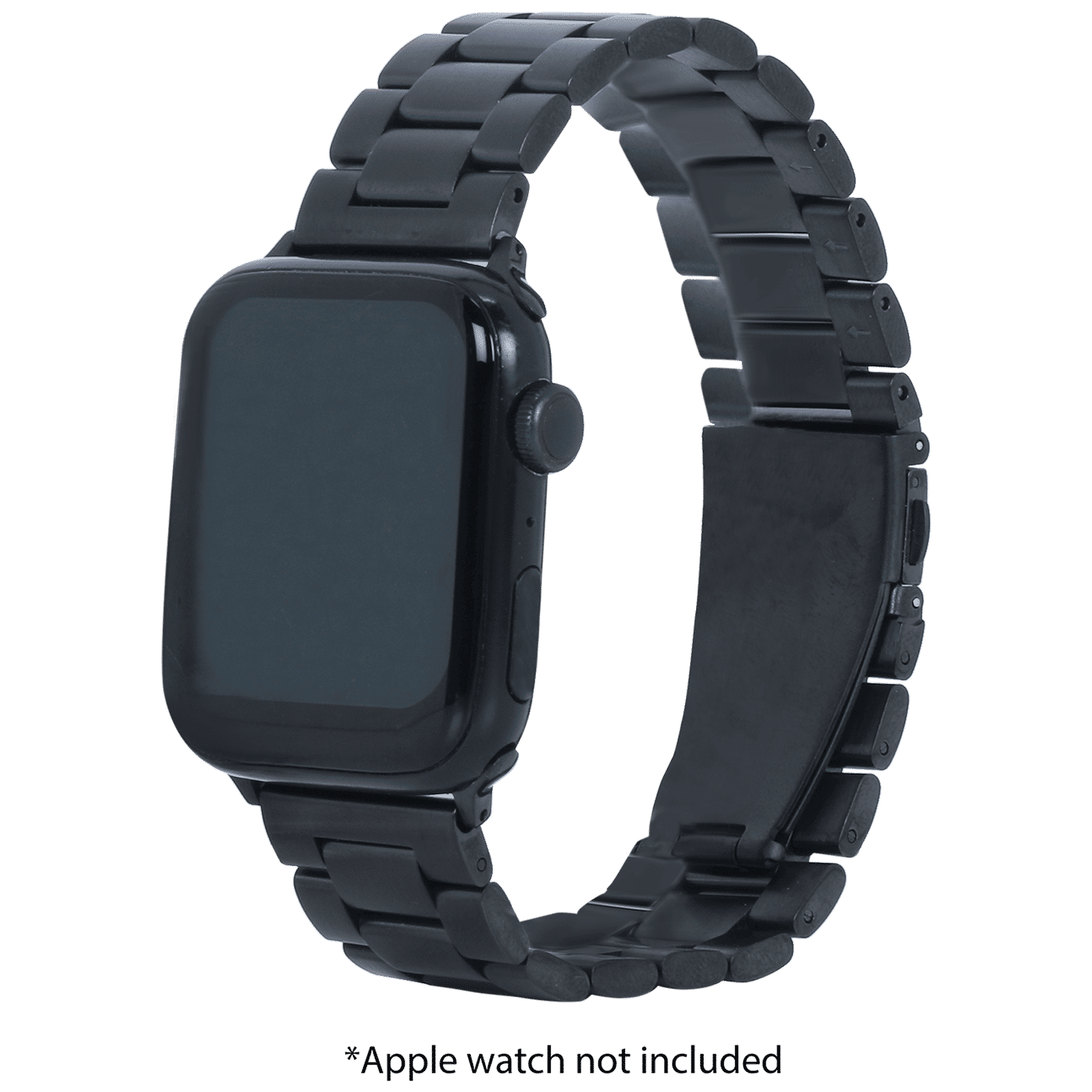 Croma Broad Metallic Strap for Apple iWatch (42mm / 44mm / 45mm) (Apple Compatible, Black)_7