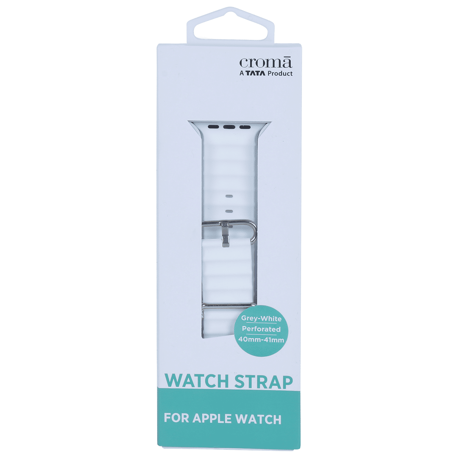 Croma Soft Silicone Ridged Strap for Apple iWatch (38mm / 40mm / 41mm) (Apple Compatible, White)_6