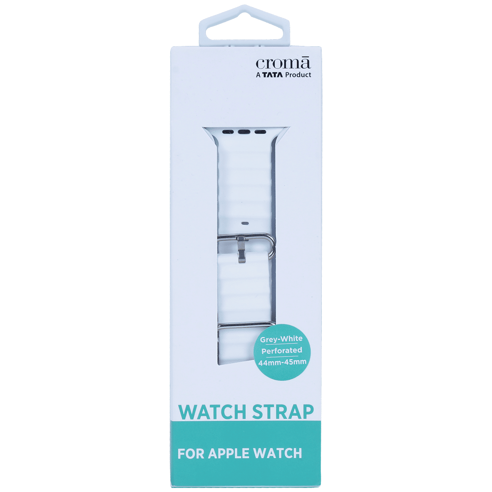 Croma Soft Silicone Ridged Strap for Apple iWatch (42mm / 44mm / 45mm) (Apple Compatible, White)_6