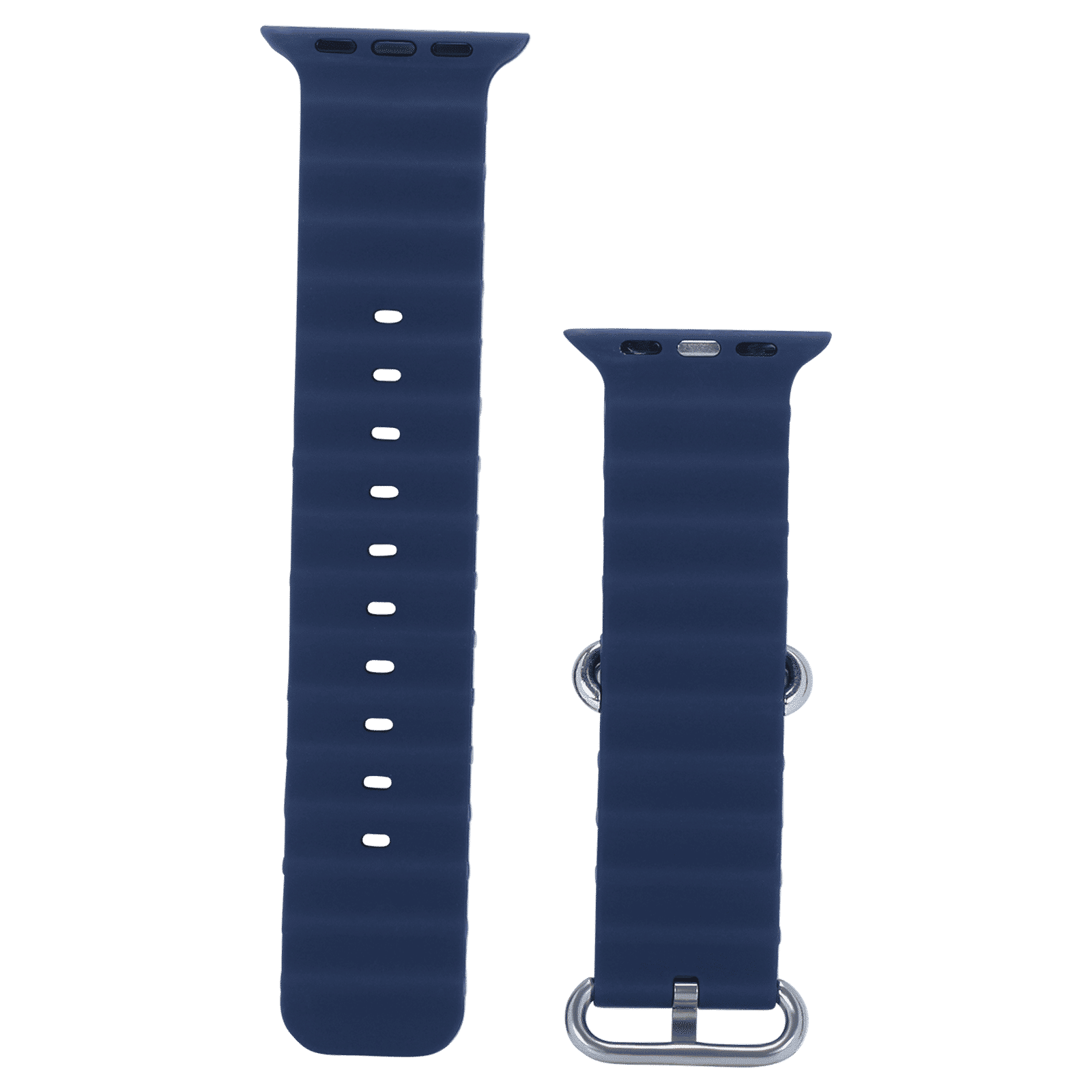 Croma Soft Silicone Ridged Strap for Apple iWatch (38mm / 40mm / 41mm) (Apple Compatible, Blue)_2