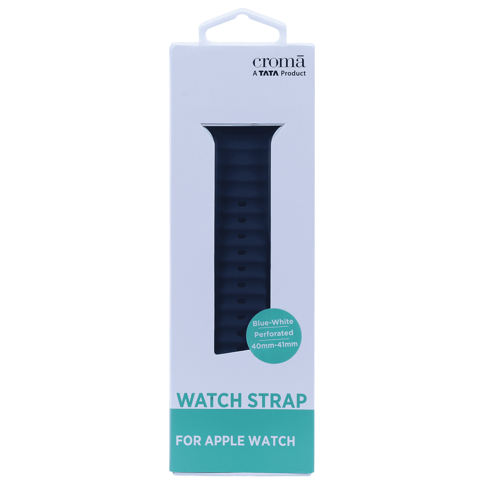 Croma Soft Silicone Ridged Strap for Apple iWatch (38mm / 40mm / 41mm) (Apple Compatible, Blue)_5