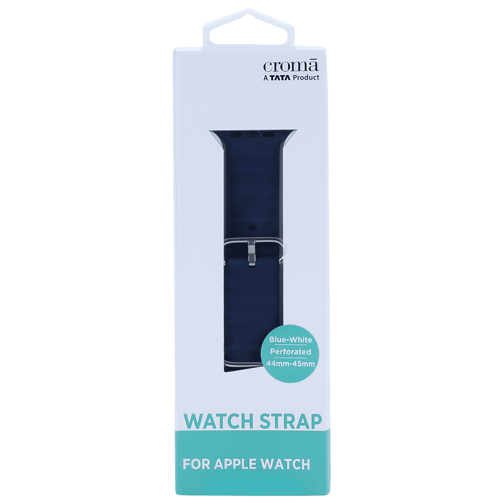 Croma Soft Silicone Ridged Strap for Apple iWatch (42mm / 44mm / 45mm) (Apple Compatible, Blue)_5