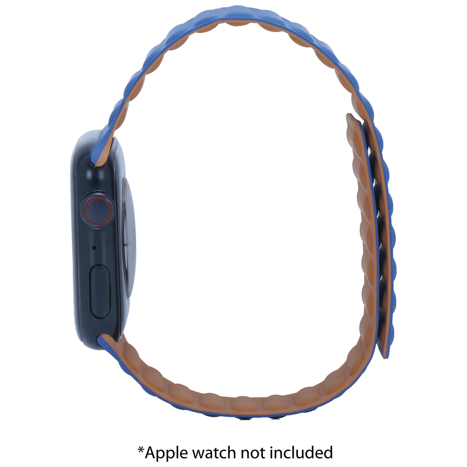 Croma Magnetic Strap for Apple iWatch (42mm / 44mm / 45mm) (Apple Compatible, Blue and Tan)_4