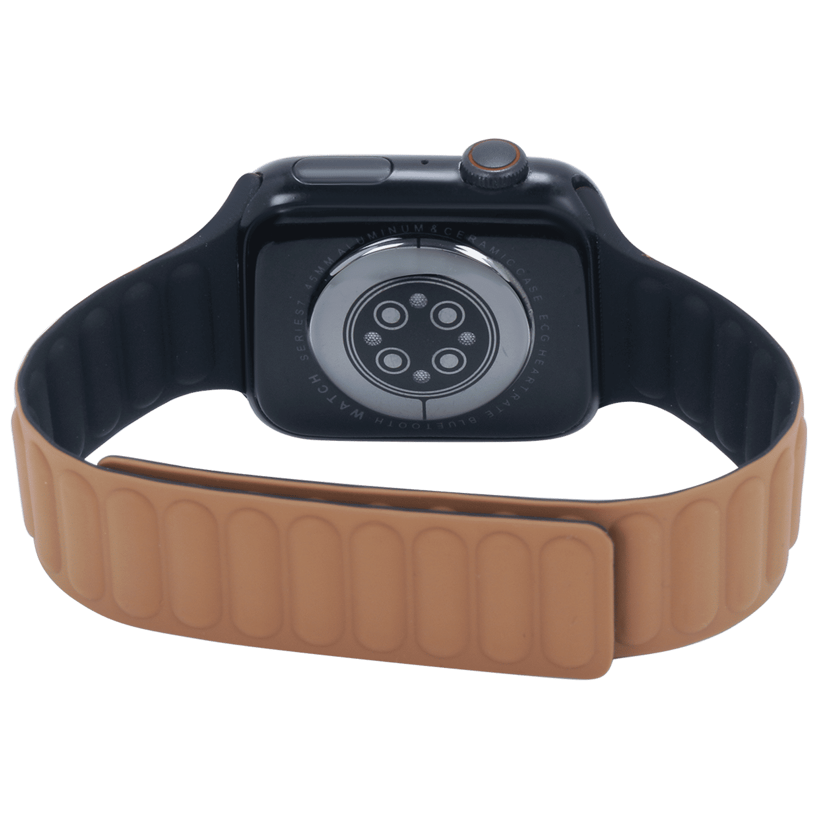 Croma Magnetic Strap for Apple iWatch (42mm / 44mm / 45mm) (Apple Compatible, Black and Tan)_3