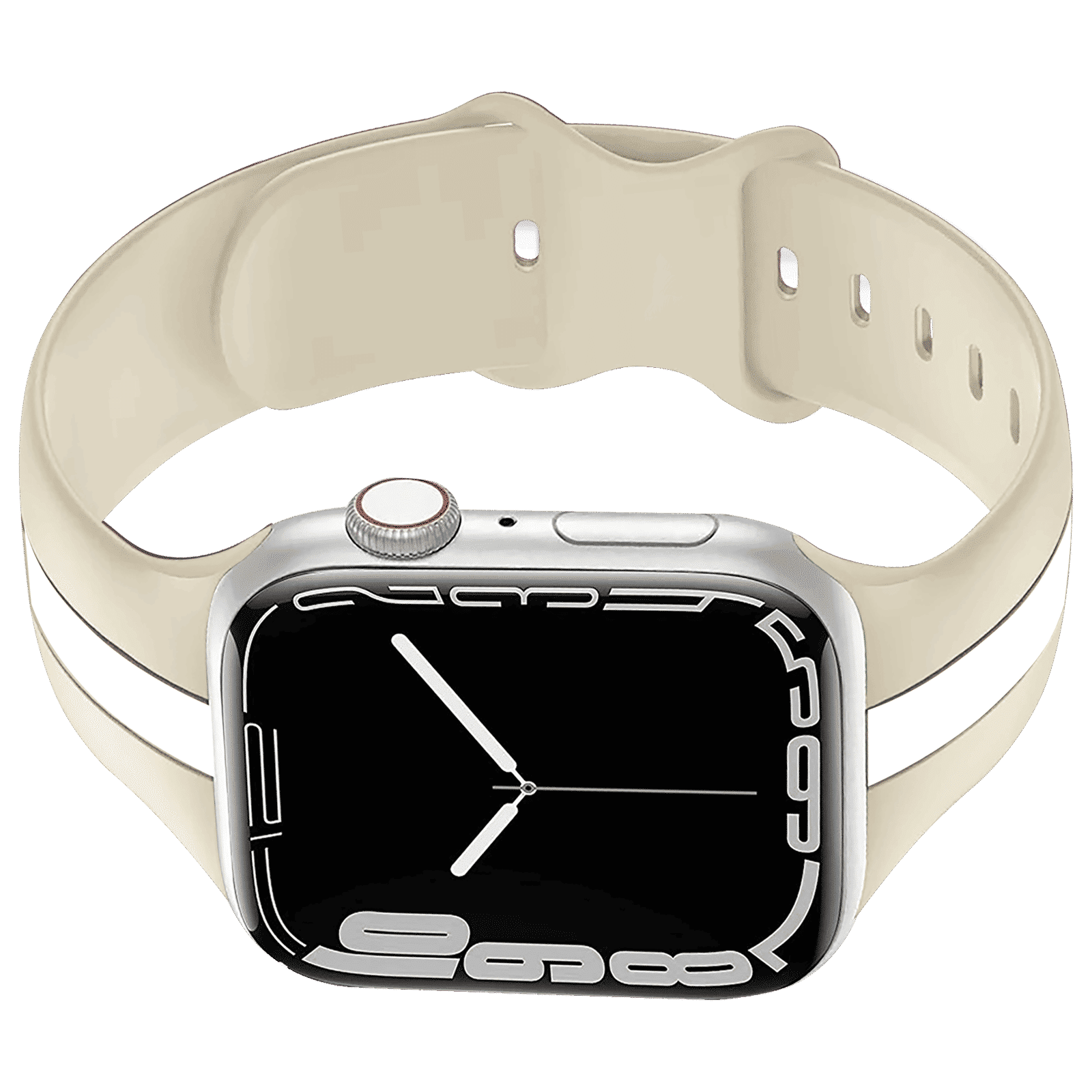 GRIPP TUTONE Silicone Strap for Apple iWatch Series 8, 7, 6, 5, 4, 3, 2, 1 (40mm / 41mm) (Soft and Comfortable, Walnut and White)_4
