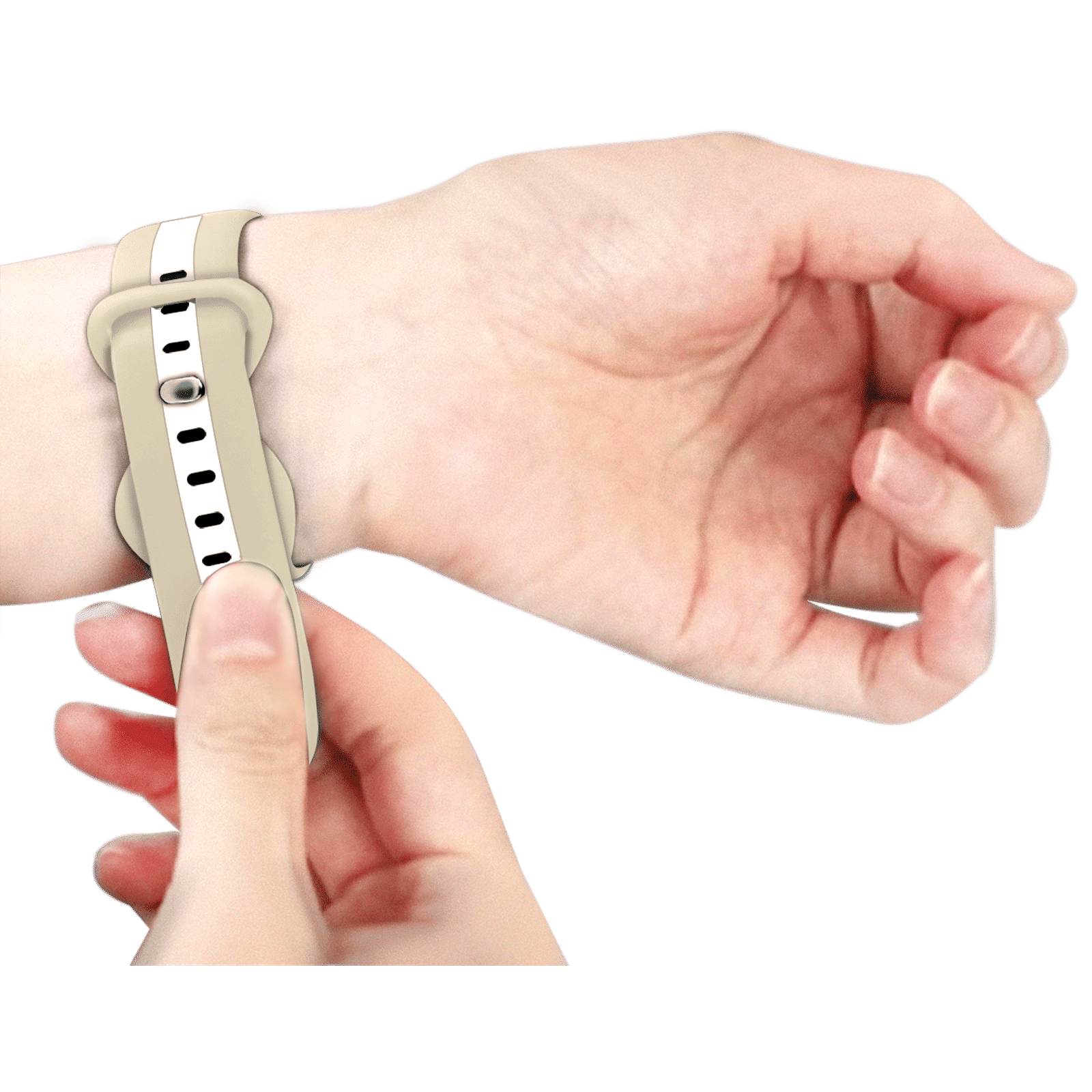 GRIPP TUTONE Silicone Strap for Apple iWatch Series 8, 7, 6, 5, 4, 3, 2, 1 (40mm / 41mm) (Soft and Comfortable, Walnut and White)_6