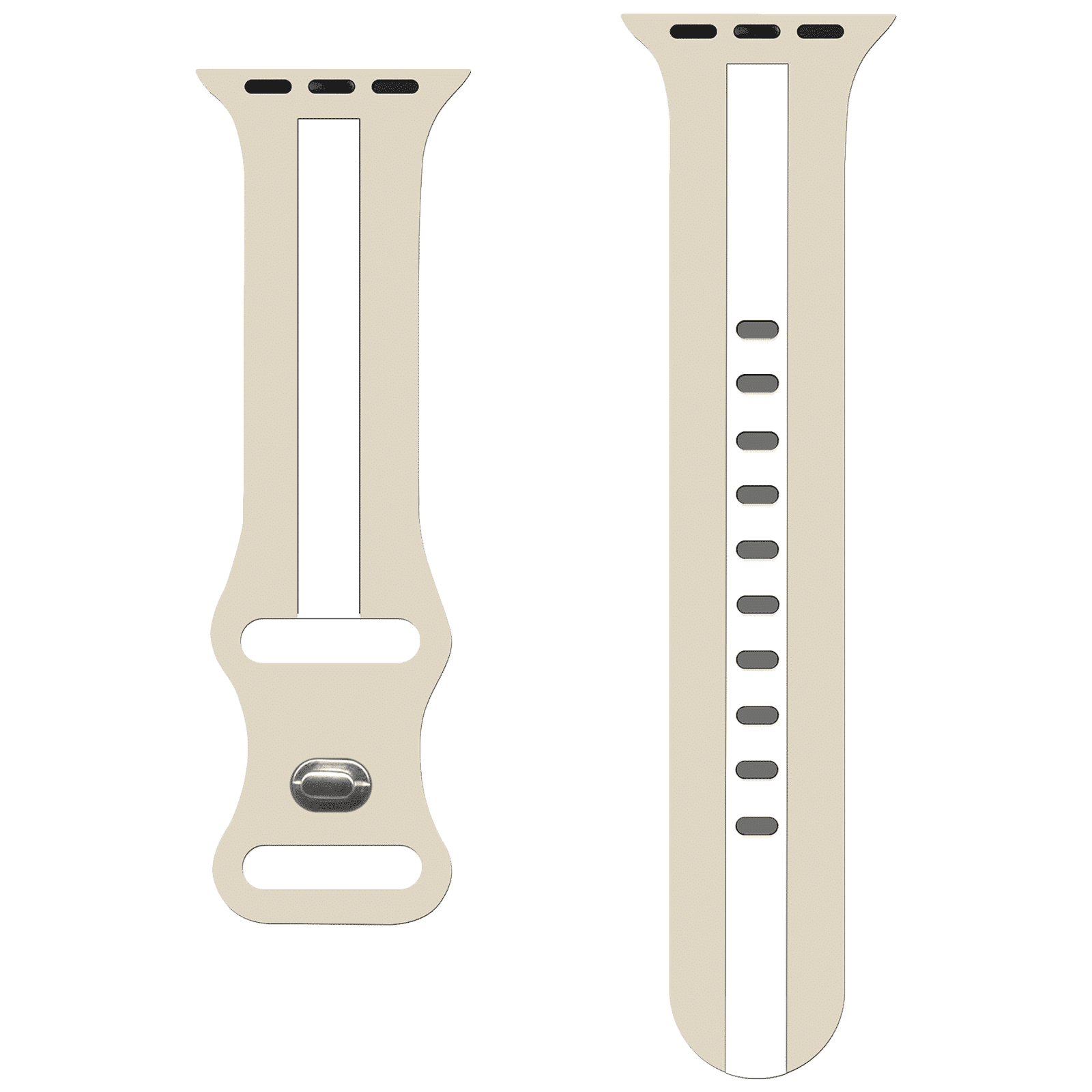 GRIPP TUTONE Silicone Strap for Apple iWatch Series 8, 7, 6, 5, 4, 3, 2, 1 (40mm / 41mm) (Soft and Comfortable, Walnut and White)_1