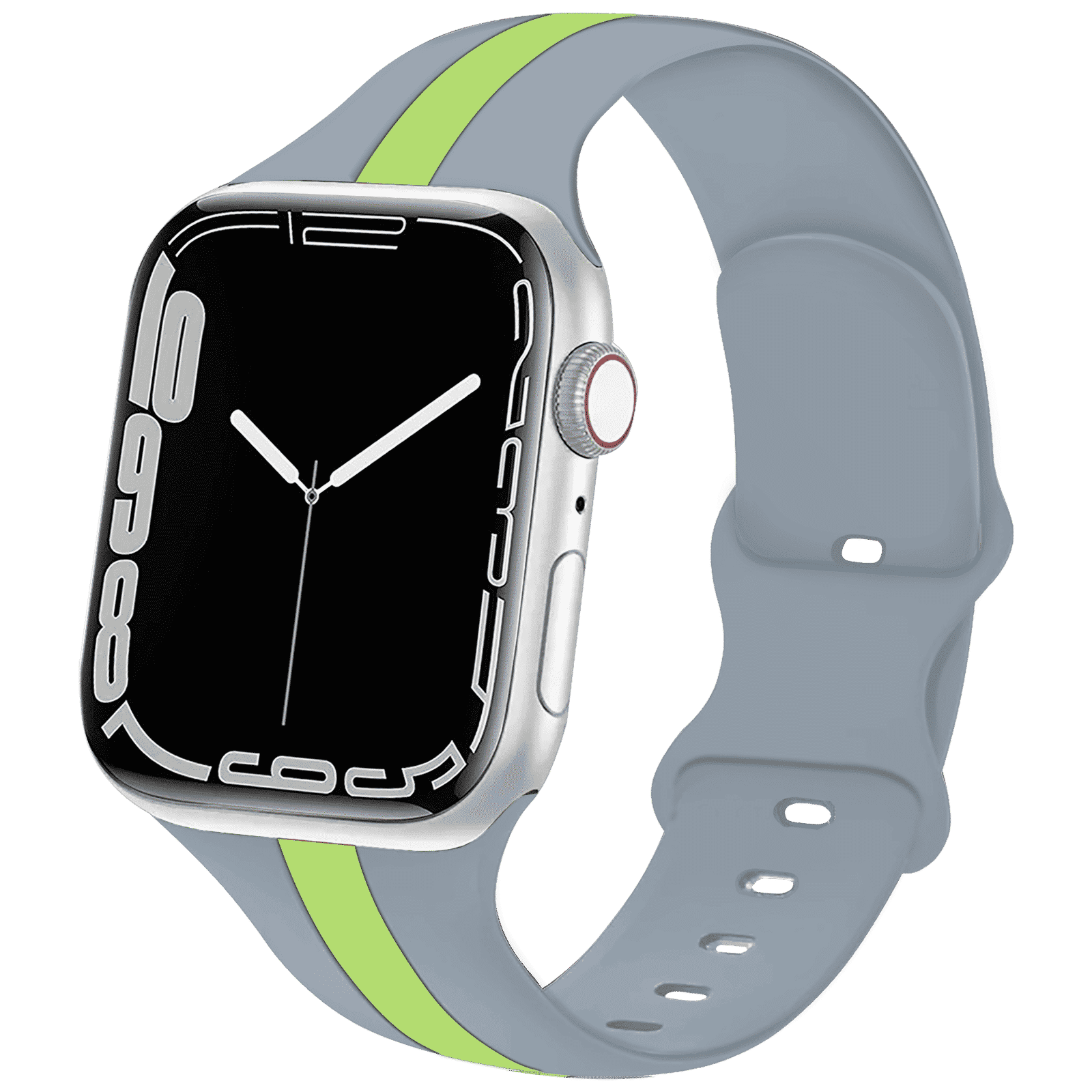 GRIPP TUTONE Silicone Strap for Apple iWatch Series 8, Series 7, Series 6, Series 5, Series 4, Series 3, Series 2, Series 1 (45mm / 49mm) (Soft and Comfortable, Grey and Yellow)_2