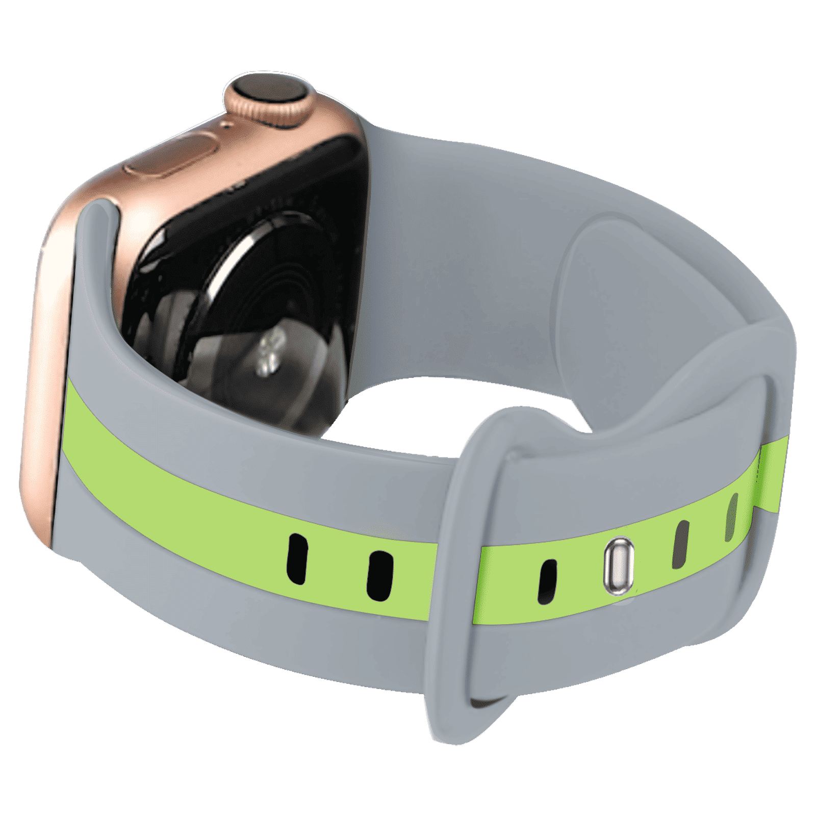 GRIPP TUTONE Silicone Strap for Apple iWatch Series 8, Series 7, Series 6, Series 5, Series 4, Series 3, Series 2, Series 1 (45mm / 49mm) (Soft and Comfortable, Grey and Yellow)_3