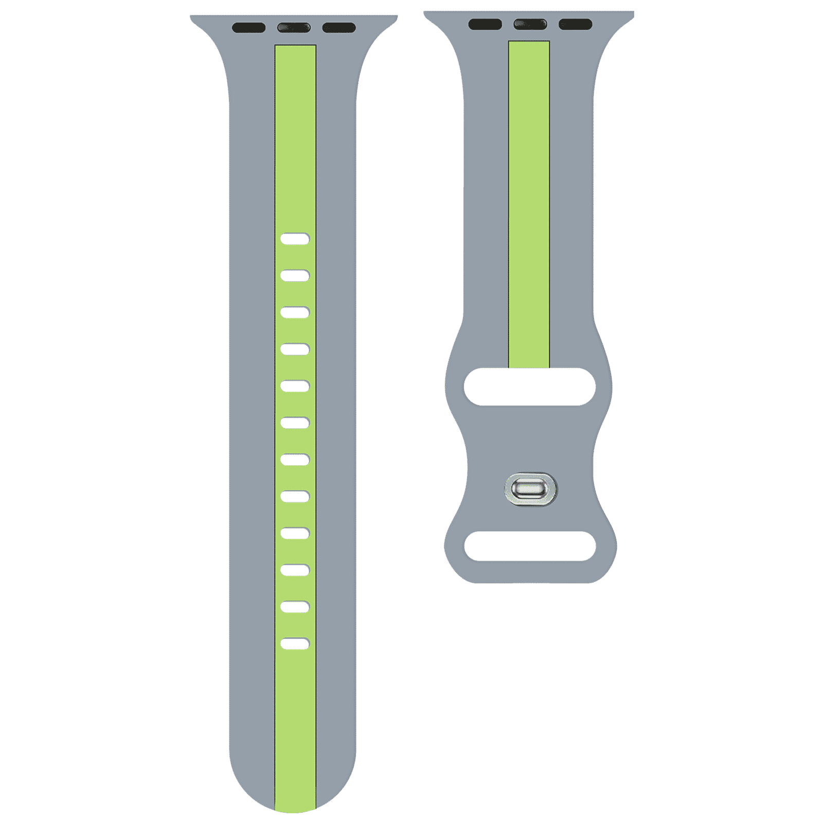 GRIPP TUTONE Silicone Strap for Apple iWatch Series 8, Series 7, Series 6, Series 5, Series 4, Series 3, Series 2, Series 1 (45mm / 49mm) (Soft and Comfortable, Grey and Yellow)_1