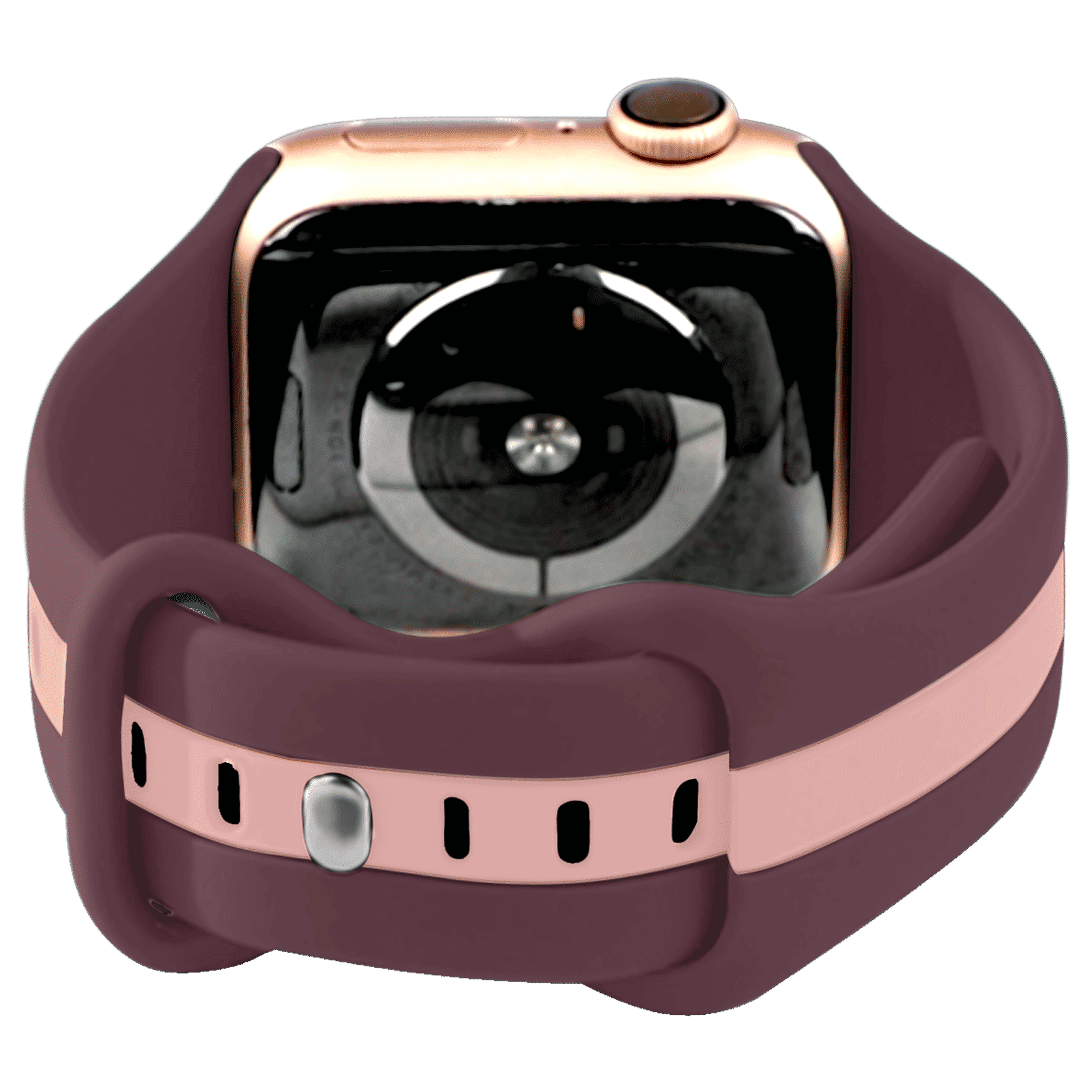 GRIPP TUTONE Silicone Strap for Apple iWatch Series 8, Series 7, Series 6, Series 5, Series 4, Series 3, Series 2, Series 1 (40mm / 41mm) (Soft and Comfortable, Mauve and Pink)_3