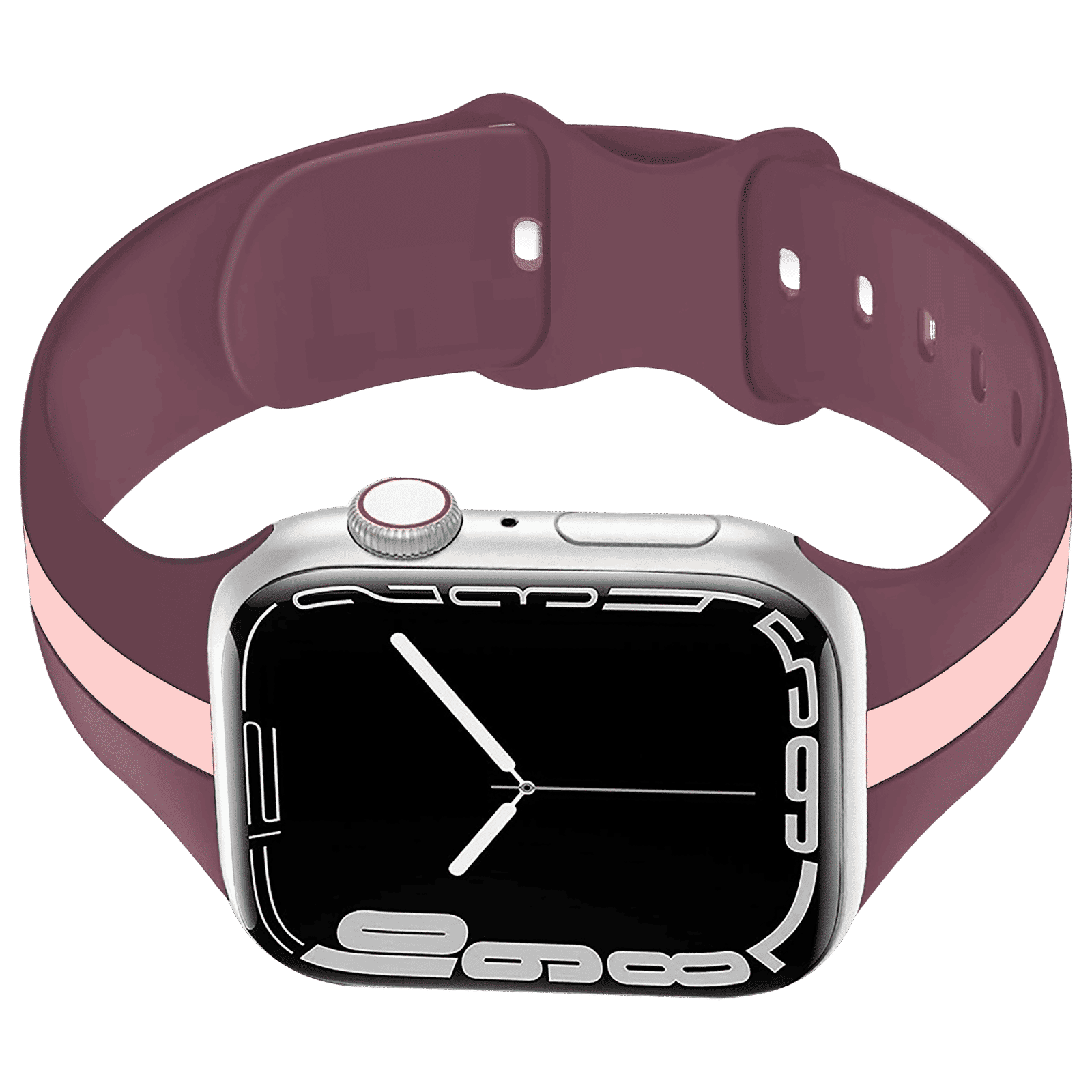 GRIPP TUTONE Silicone Strap for Apple iWatch Series 8, Series 7, Series 6, Series 5, Series 4, Series 3, Series 2, Series 1 (40mm / 41mm) (Soft and Comfortable, Mauve and Pink)_5