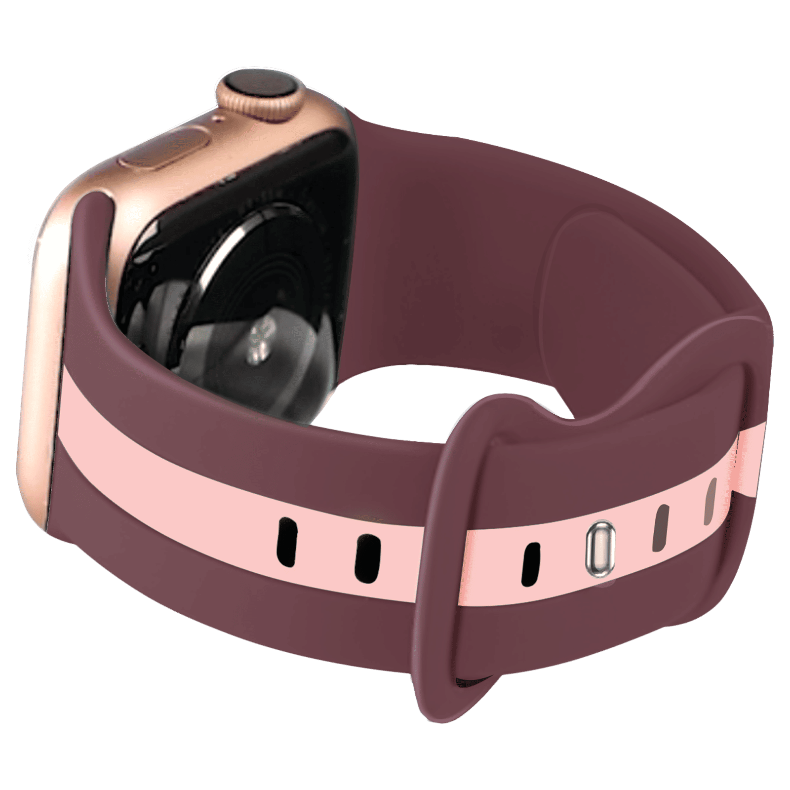 GRIPP TUTONE Silicone Strap for Apple iWatch Series 8, Series 7, Series 6, Series 5, Series 4, Series 3, Series 2, Series 1 (40mm / 41mm) (Soft and Comfortable, Mauve and Pink)_6