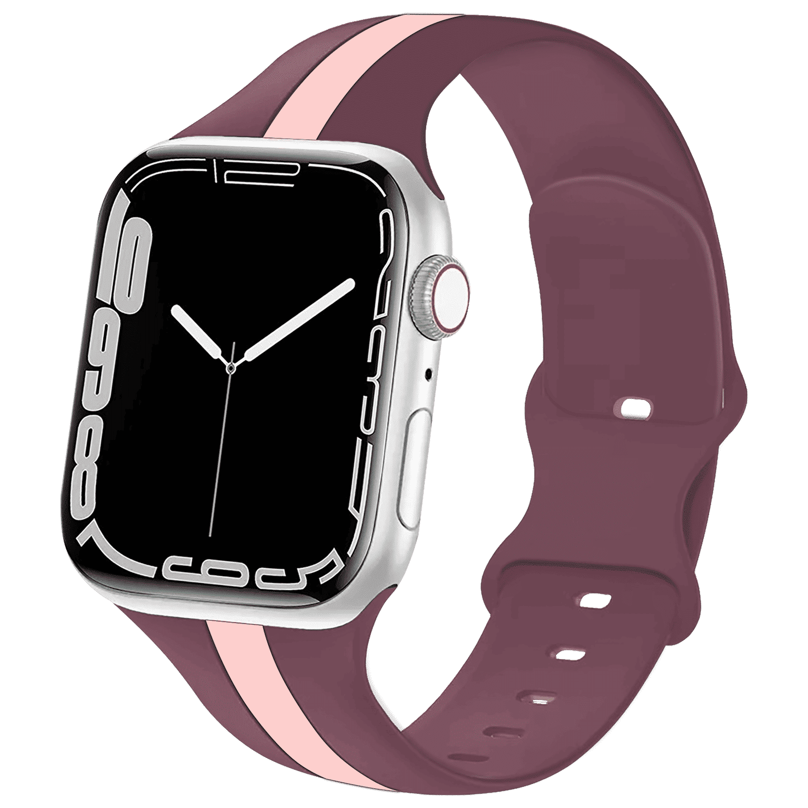 GRIPP TUTONE Silicone Strap for Apple iWatch Series 8, Series 7, Series 6, Series 5, Series 4, Series 3, Series 2, Series 1 (40mm / 41mm) (Soft and Comfortable, Mauve and Pink)_7