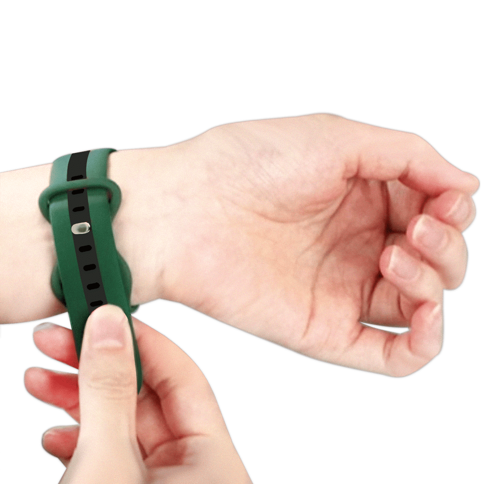 GRIPP TUTONE Silicone Strap for Apple iWatch Series 8, Series 7, Series 6, Series 5, Series 4, Series 3, Series 2, Series 1 (45mm / 49mm) (Soft and Comfortable, Green and Black)_4