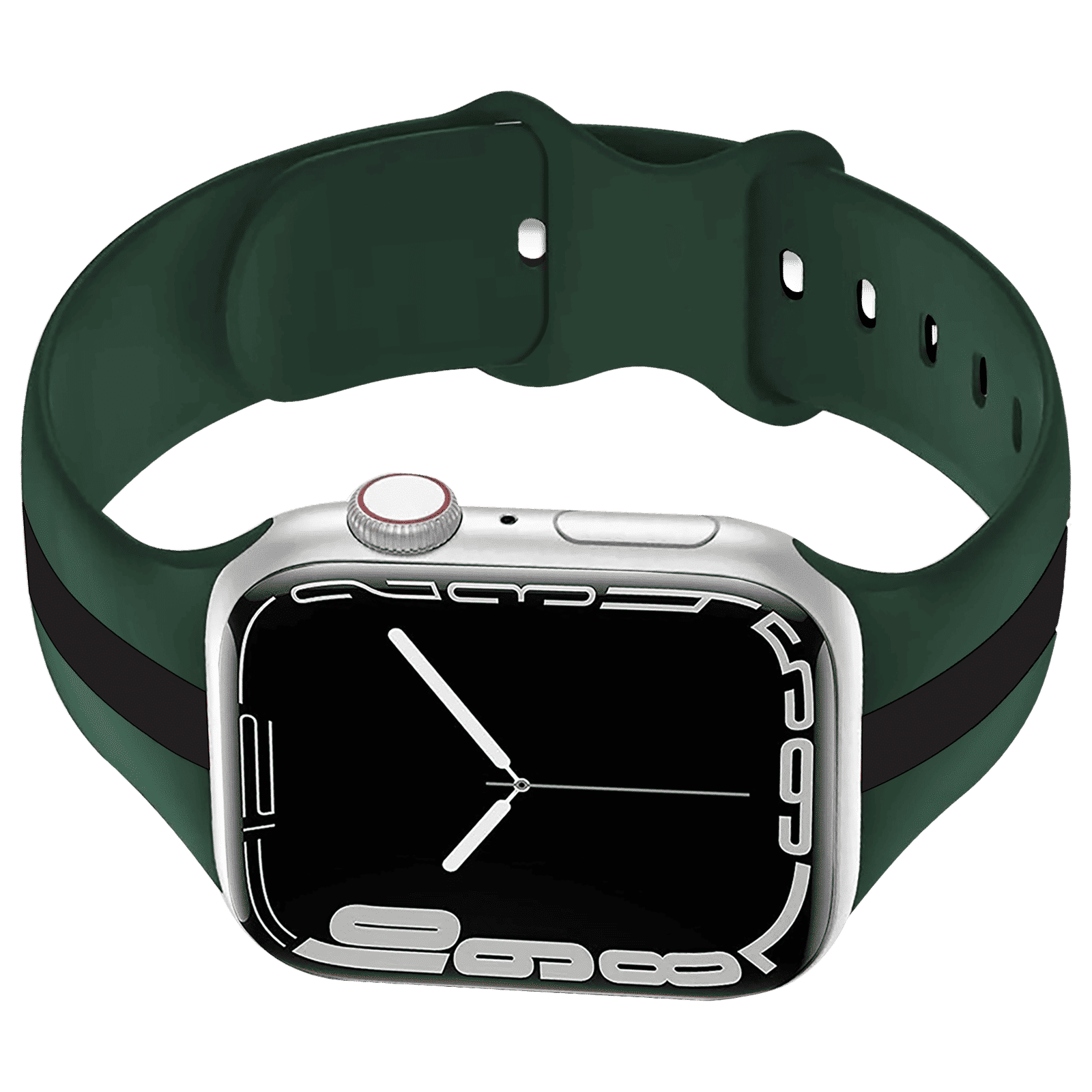 GRIPP TUTONE Silicone Strap for Apple iWatch Series 8, Series 7, Series 6, Series 5, Series 4, Series 3, Series 2, Series 1 (45mm / 49mm) (Soft and Comfortable, Green and Black)_5