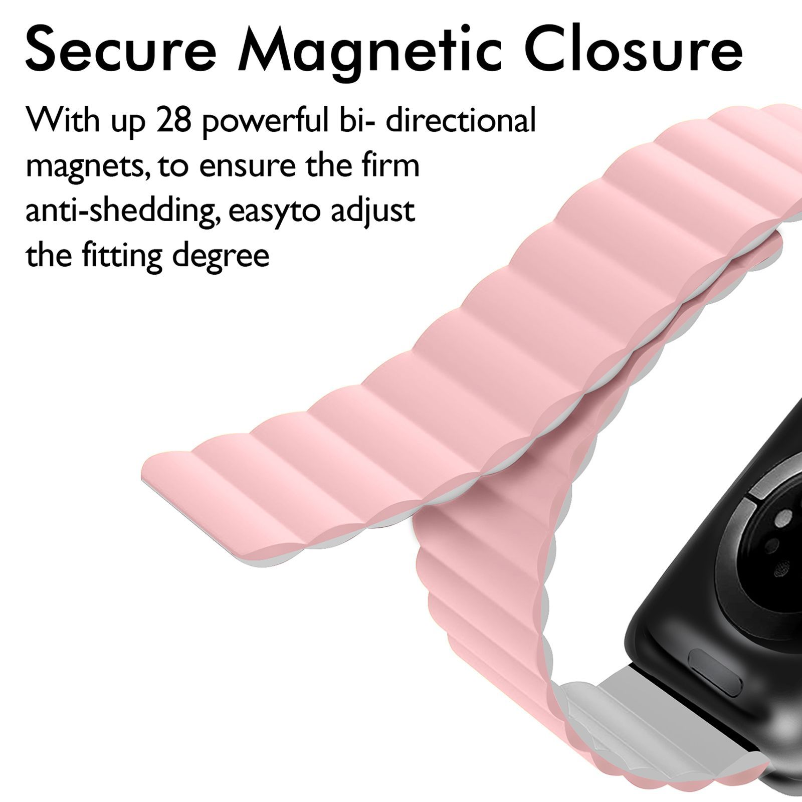 GRIPP Reverser Silicone Strap for Apple iWatch Series 7, Series 6, Series 5, Series 4, Series 3 (40mm / 41mm) (Soft and Comfortable, Pink and White) GRIPP Reverser Silicone Strap for Apple iWatch Series 7, Series 6, Series 5, Series 4, Series 3 (40mm / 41mm) (Soft and Comfortable, Pink and White)_5