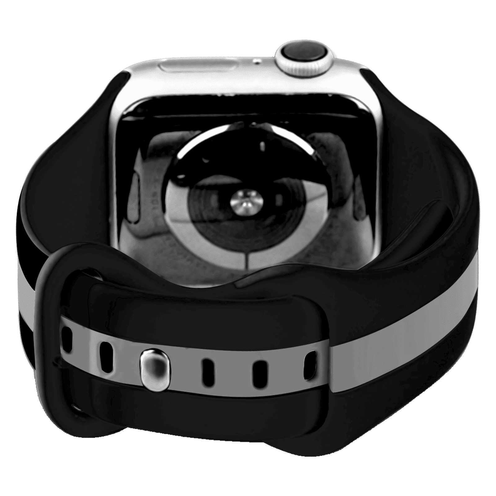 GRIPP TUTONE Silicone Strap for Apple iWatch Series 8, Series 7, Series 6, Series 5, Series 4, Series 3, Series 2, Series 1 (45mm / 49mm) (Soft and Comfortable, Black and Grey)_3