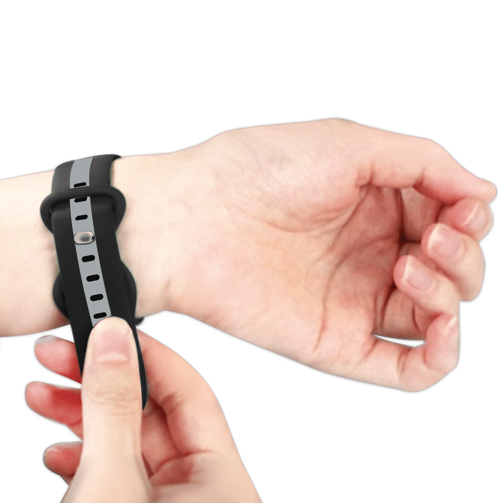 GRIPP TUTONE Silicone Strap for Apple iWatch Series 8, Series 7, Series 6, Series 5, Series 4, Series 3, Series 2, Series 1 (45mm / 49mm) (Soft and Comfortable, Black and Grey)_4