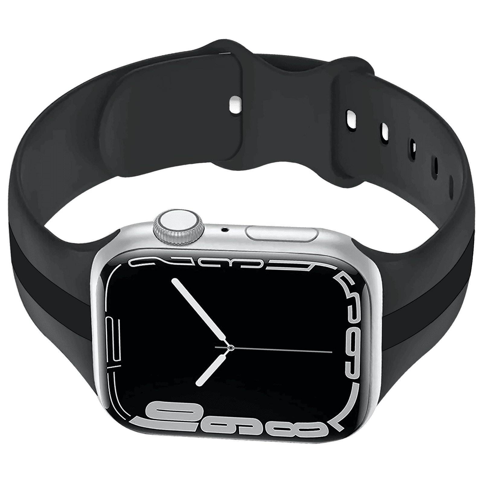 GRIPP TUTONE Silicone Strap for Apple iWatch Series 8, Series 7, Series 6, Series 5, Series 4, Series 3, Series 2, Series 1 (45mm / 49mm) (Soft and Comfortable, Grey and Black)_4