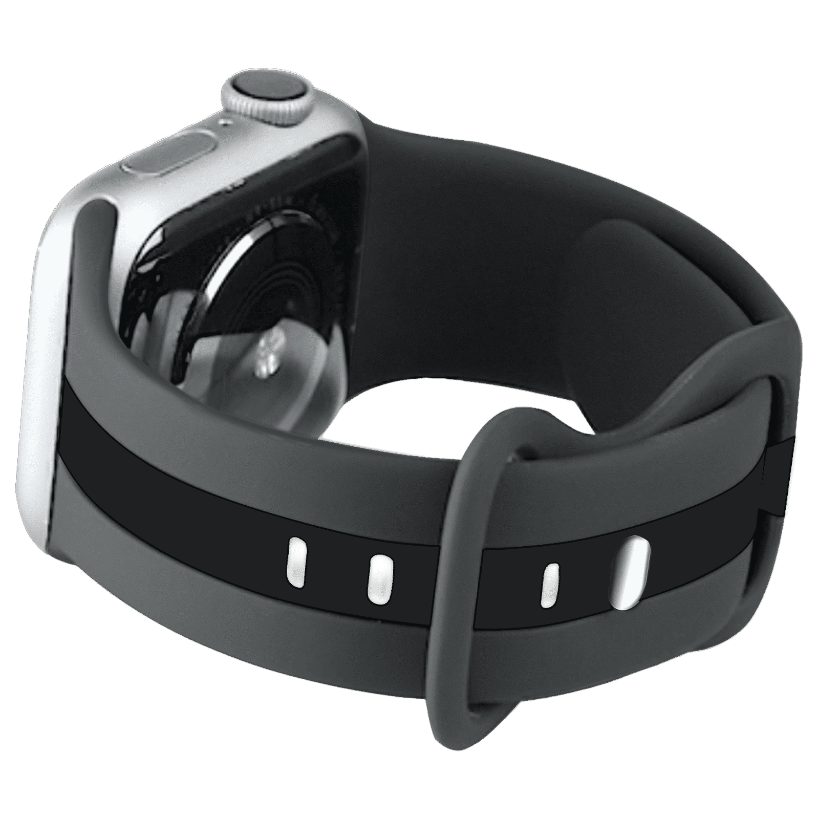 GRIPP TUTONE Silicone Strap for Apple iWatch Series 8, Series 7, Series 6, Series 5, Series 4, Series 3, Series 2, Series 1 (40mm / 41mm) (Soft and Comfortable, Grey and Black)_3