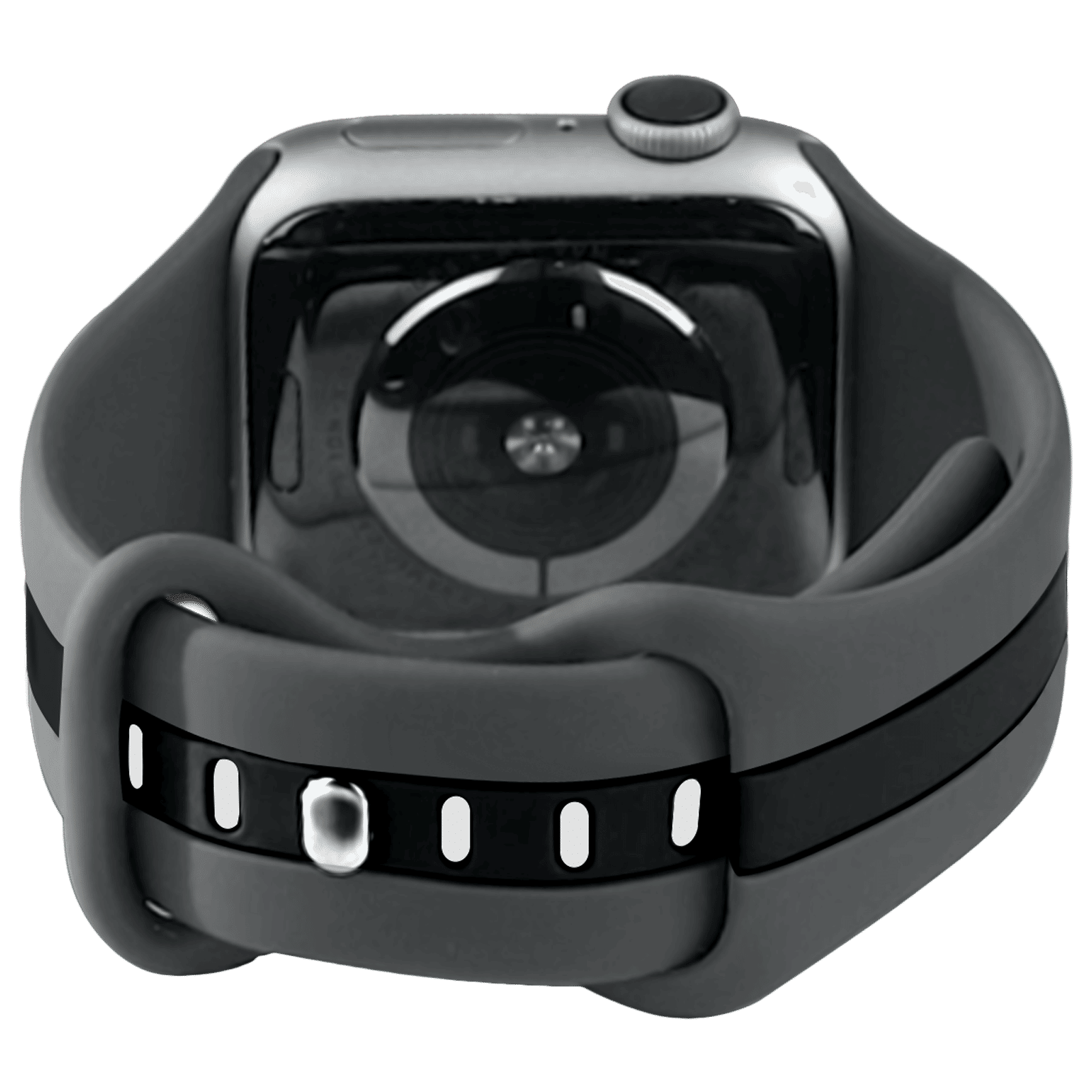 GRIPP TUTONE Silicone Strap for Apple iWatch Series 8, Series 7, Series 6, Series 5, Series 4, Series 3, Series 2, Series 1 (40mm / 41mm) (Soft and Comfortable, Grey and Black)_5