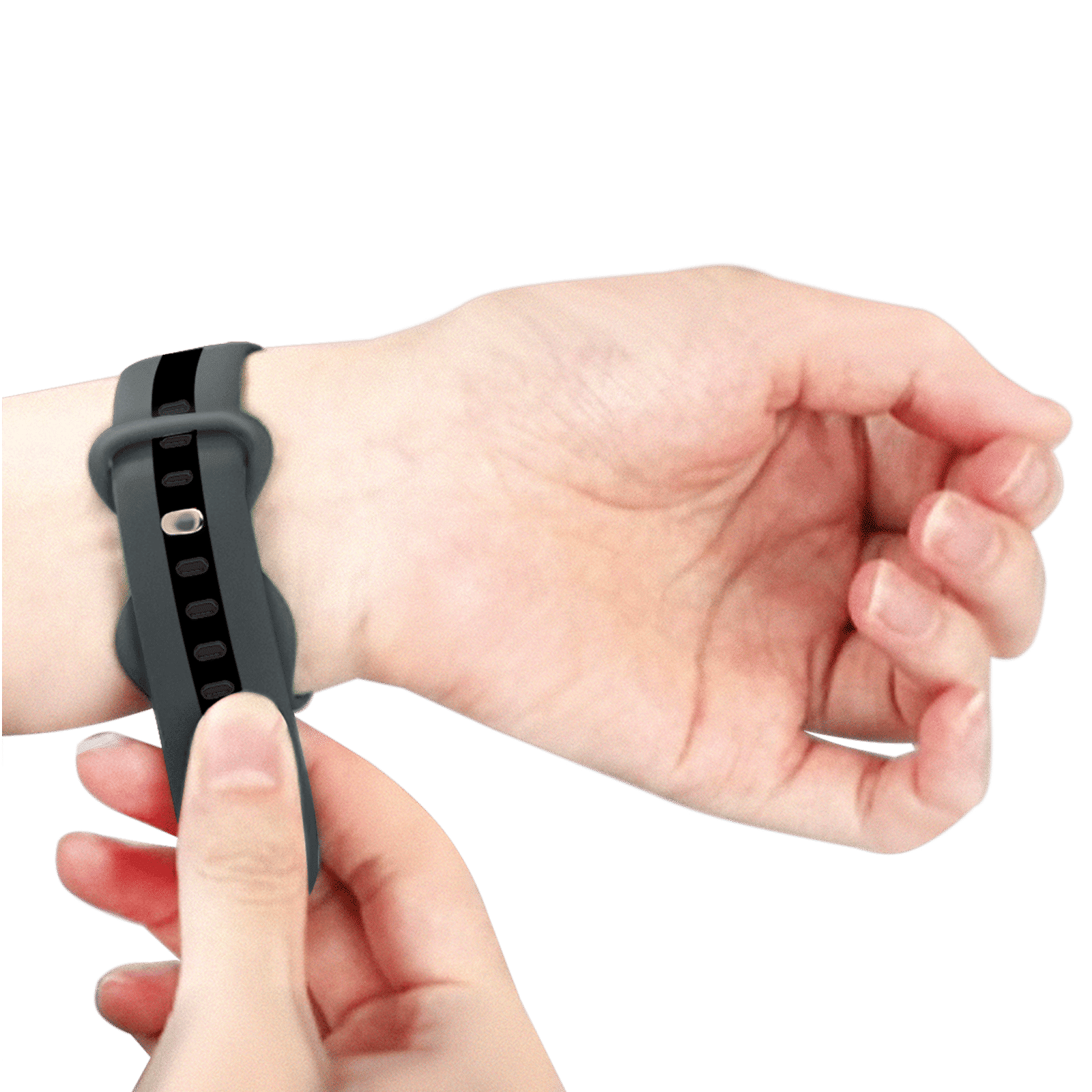 GRIPP TUTONE Silicone Strap for Apple iWatch Series 8, Series 7, Series 6, Series 5, Series 4, Series 3, Series 2, Series 1 (40mm / 41mm) (Soft and Comfortable, Grey and Black)_6