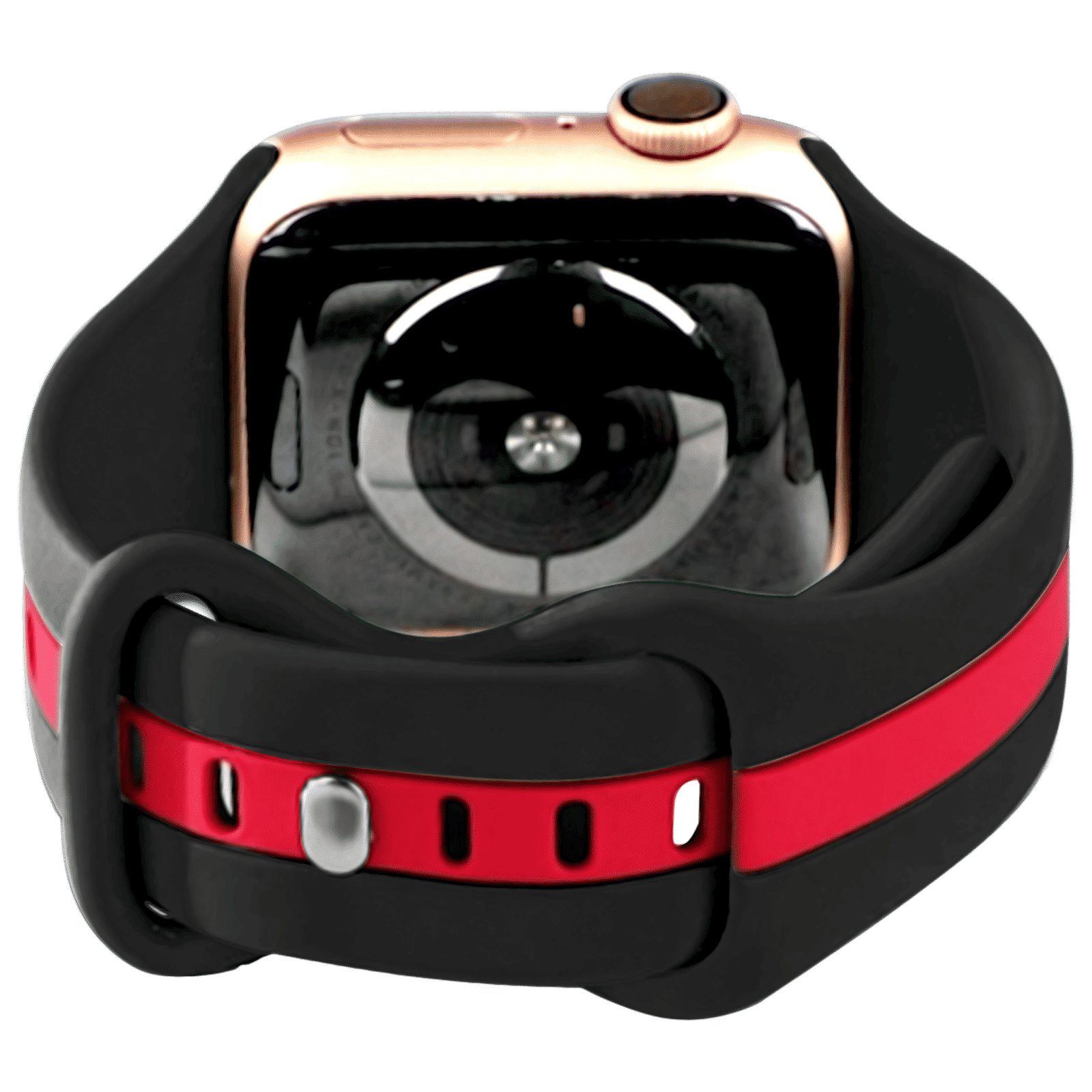 GRIPP TUTONE Silicone Strap for Apple iWatch Series 8, Series 7, Series 6, Series 5, Series 4, Series 3, Series 2, Series 1 (45mm / 49mm) (Soft and Comfortable, Black and Red)_5