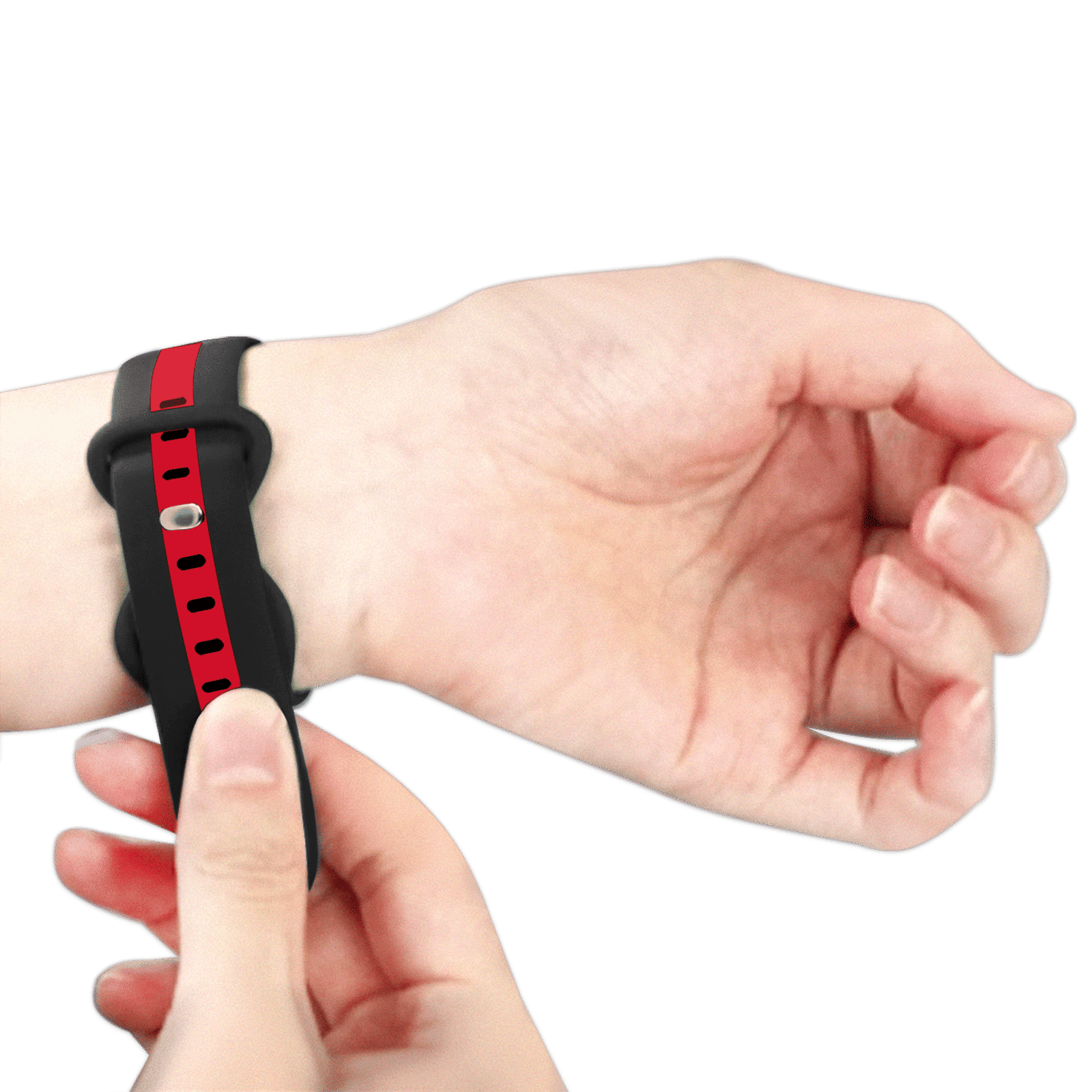 GRIPP TUTONE Silicone Strap for Apple iWatch Series 8, Series 7, Series 6, Series 5, Series 4, Series 3, Series 2, Series 1 (45mm / 49mm) (Soft and Comfortable, Black and Red)_6