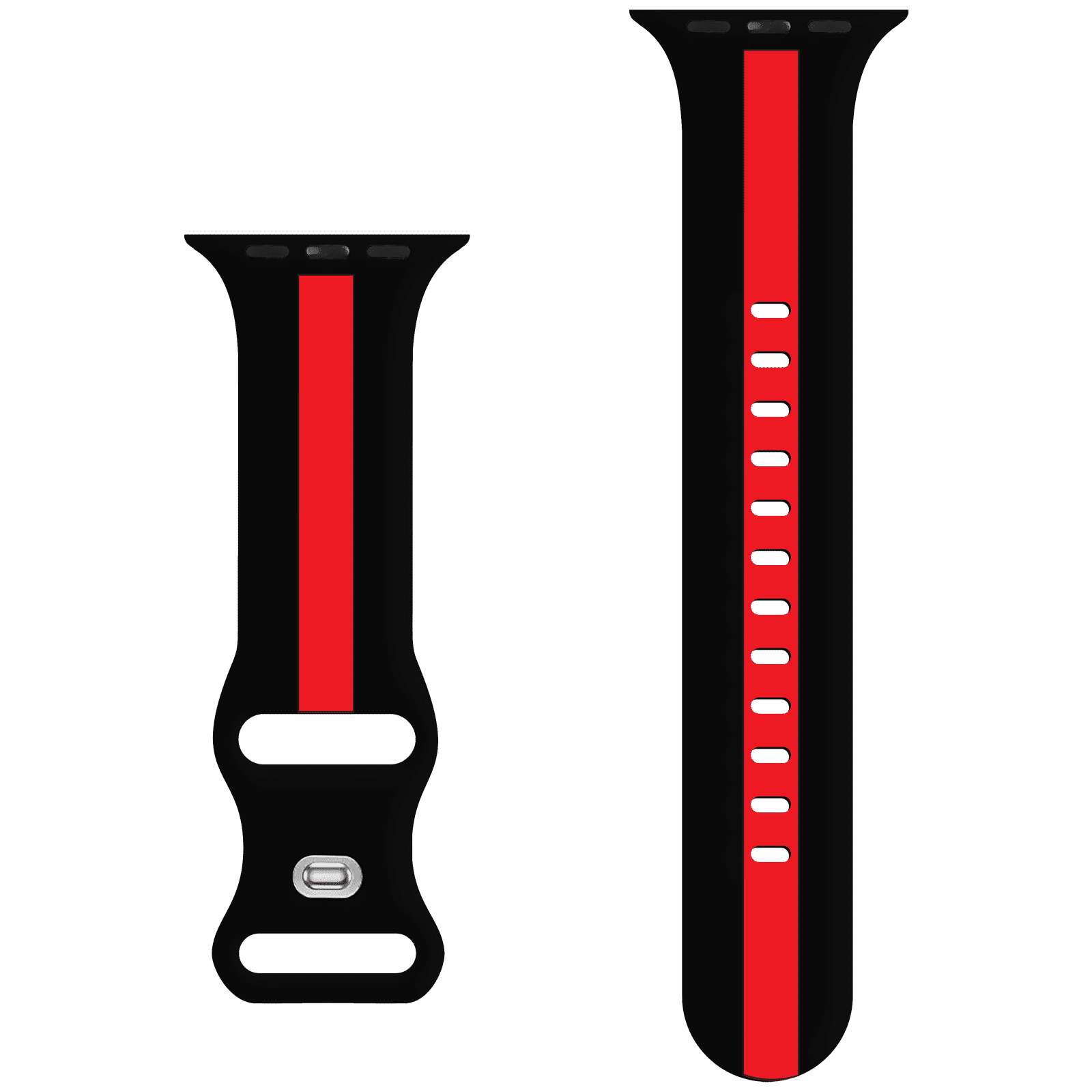 GRIPP TUTONE Silicone Strap for Apple iWatch Series 8, Series 7, Series 6, Series 5, Series 4, Series 3, Series 2, Series 1 (45mm / 49mm) (Soft and Comfortable, Black and Red)_1
