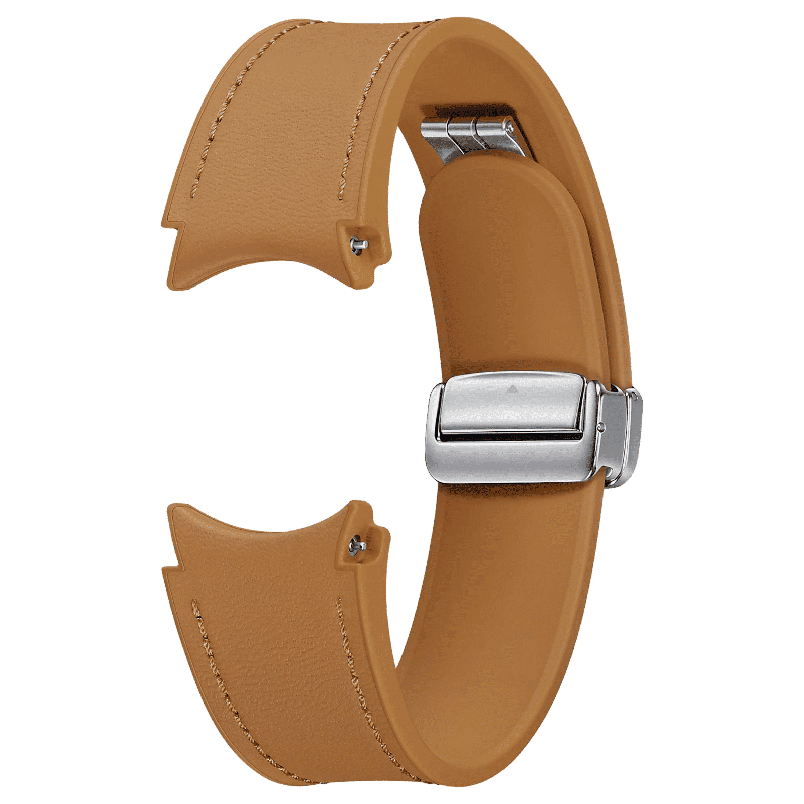 SAMSUNG ET-SHR94LDEGIN Fluoroelastomer and Eco-Leather Magnetic D-Buckle Strap for Galaxy Watch6, Watch4, Watch4 Classic, Watch5, Watch5 Pro, Watch6 Classic (Medium/Large) (Sweat Resistant, Camel)_2