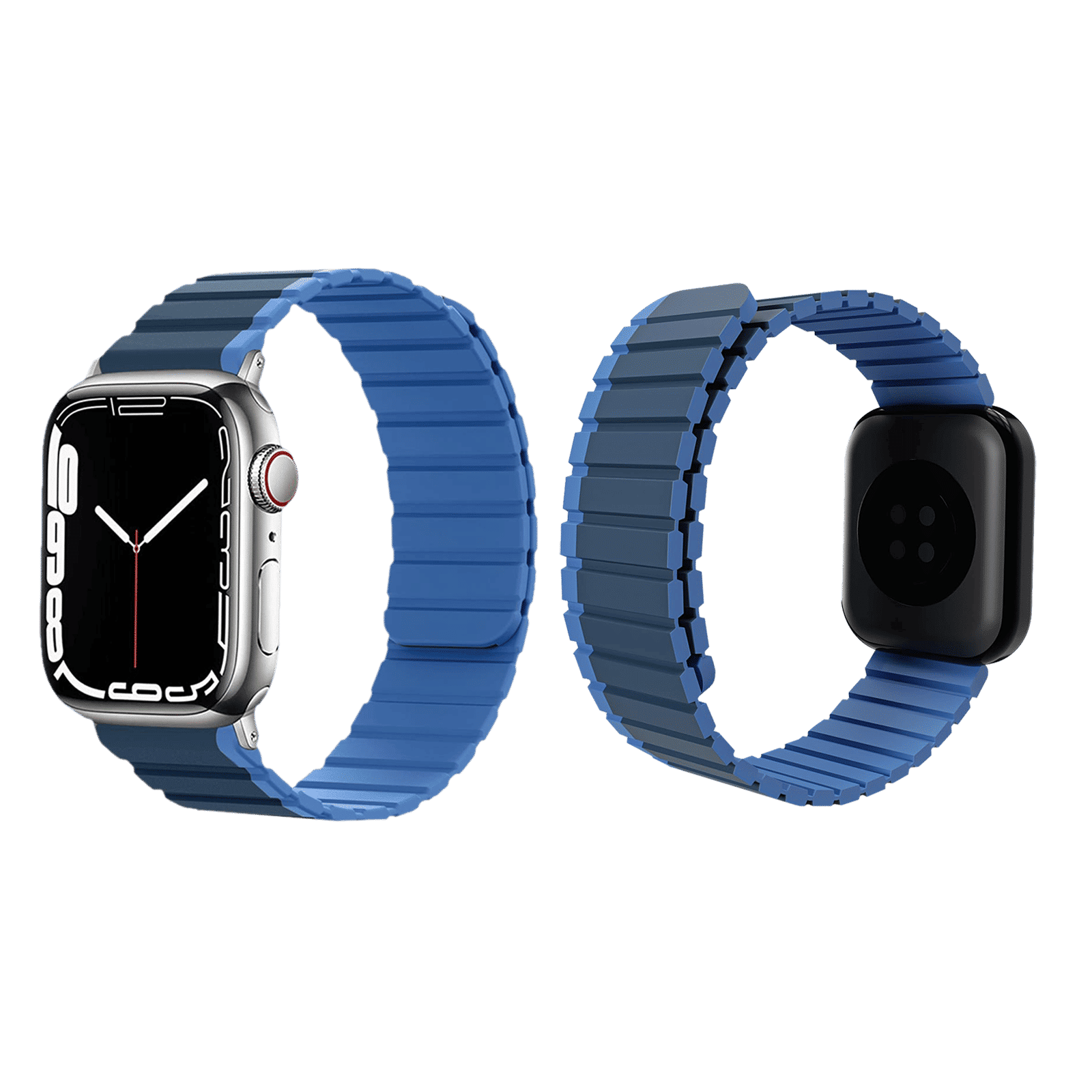 GRIPP Dual Reverser Silicon Magnetic Strap for Apple Watch Ultra 2, Watch Ultra, Watch Series SE, 4, 5, 6, 7, 8, 9 & 10 (44mm / 45mm / 46mm / 49mm) (Lightweight, Dark Blue & Light Blue)_3