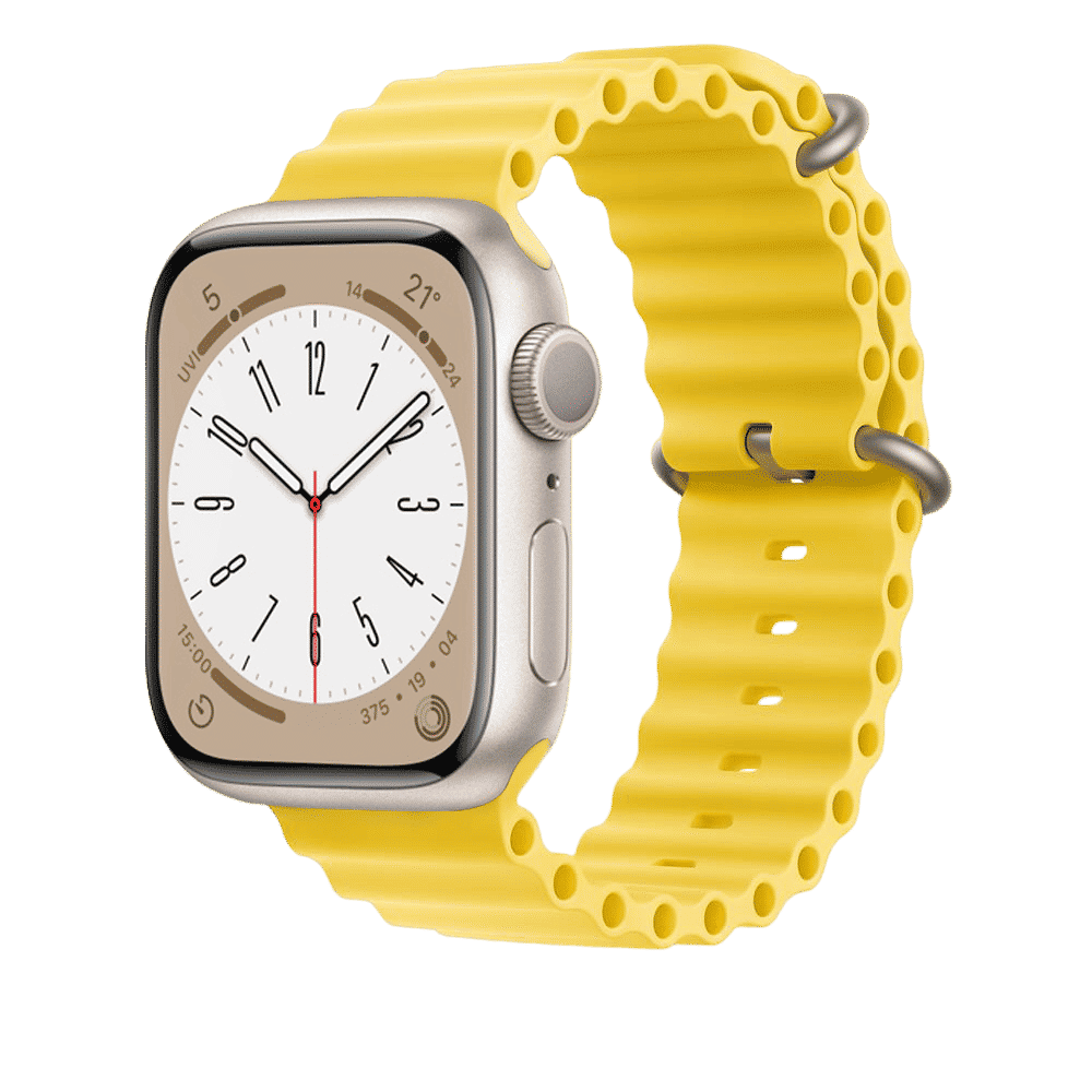 Muvtech Active Silicon Strap for Apple iWatch (42mm / 44mm / 45mm / 49mm) (Yellow)_1