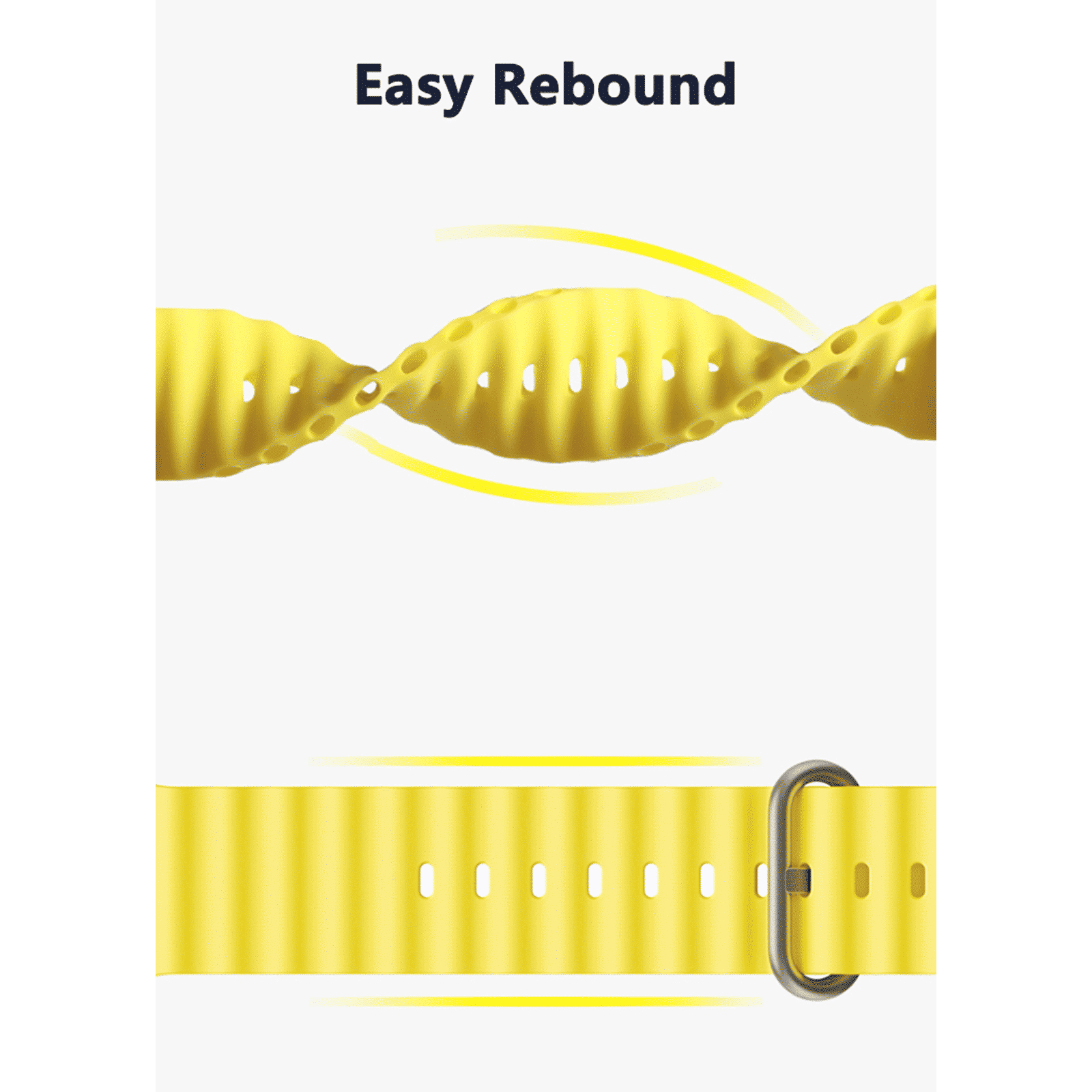 Muvtech Active Silicon Strap for Apple iWatch (42mm / 44mm / 45mm / 49mm) (Yellow)_5