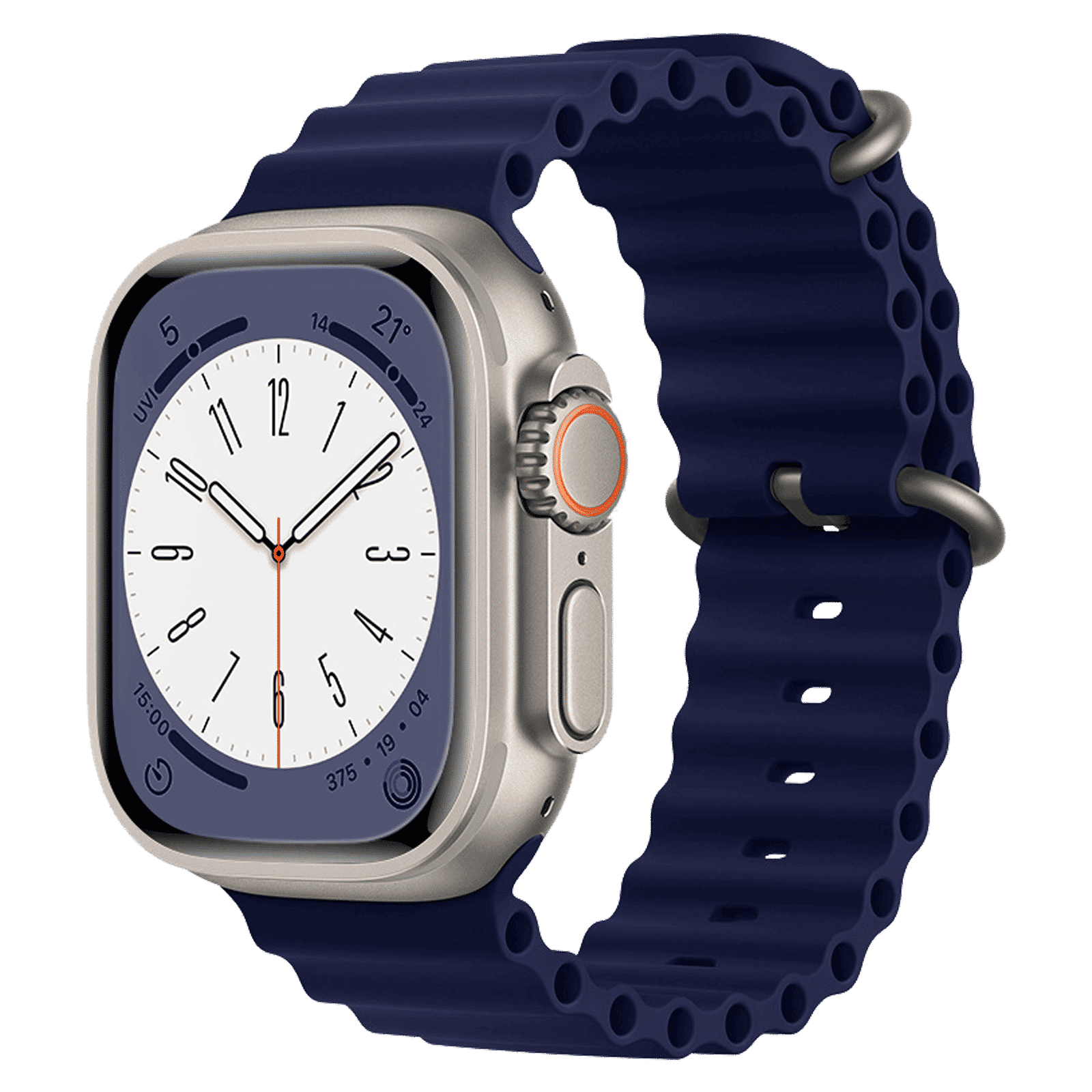 Muvtech Active Silicone Strap For Apple iWatch (42mm / 44mm / 45mm / 49mm) (High Quality Metal Buckle, Blue)_1