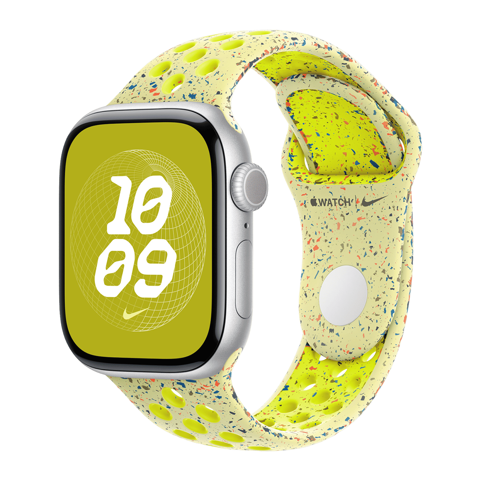 Apple Aluminium & Fluoroelastomer Nike Sport Band for Apple Watch (38mm / 40mm / 41mm, M/L) (Durable & Strong, Volt Splash)_2