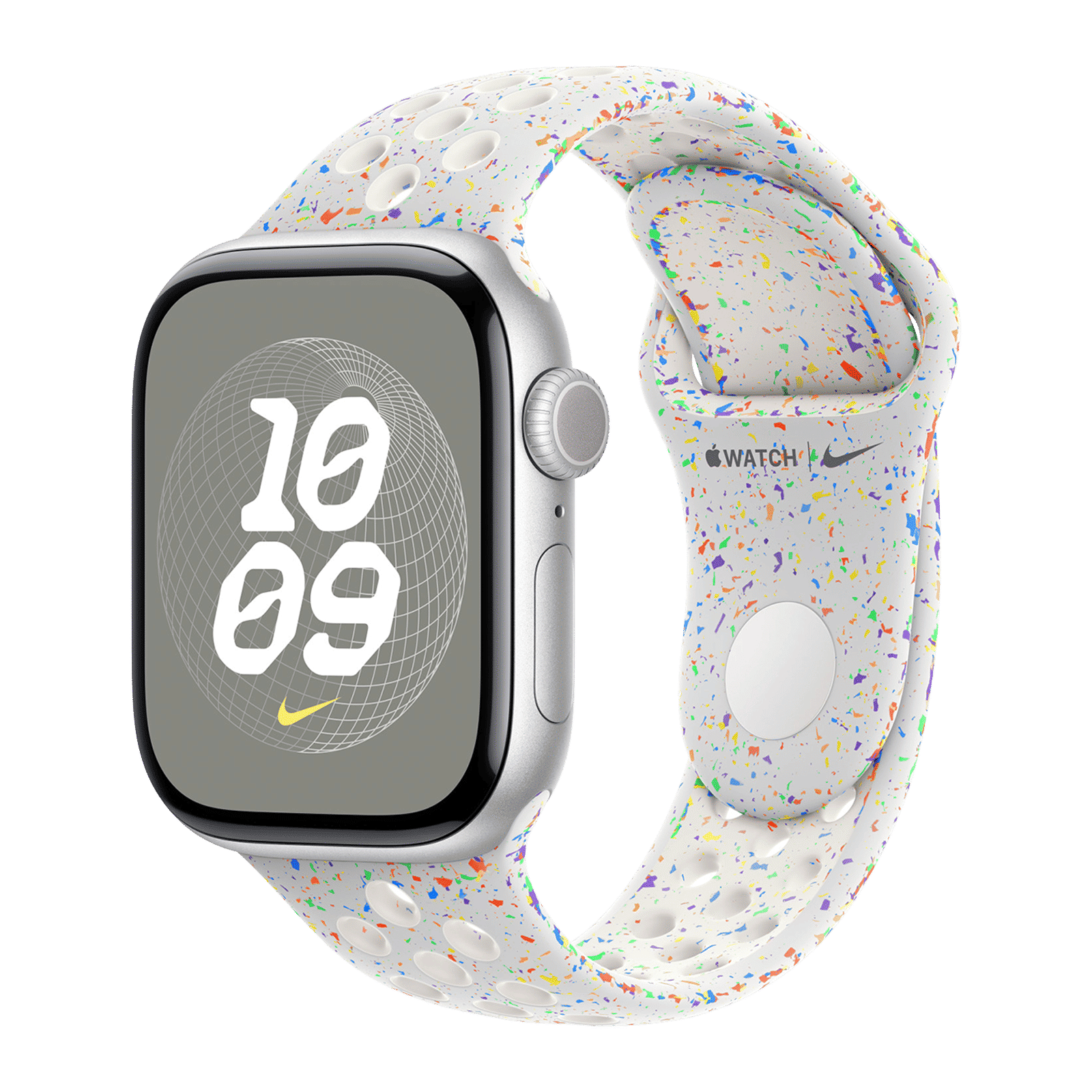 Apple Aluminium & Fluoroelastomer Nike Sport Band for Apple Watch (38mm / 40mm / 41mm, M/L) (Durable & Strong, Pure Platinum)_2